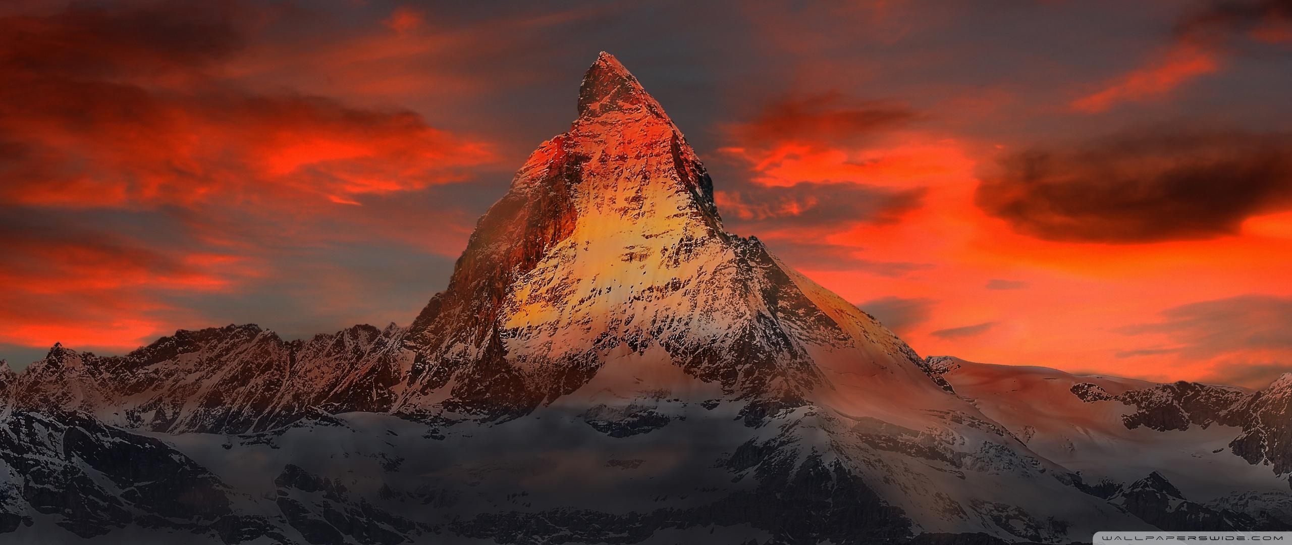 Matterhorn, Alpen, Schweiz, 4K HD, Hintergrund, 2560x1080 Dual Screen Desktop