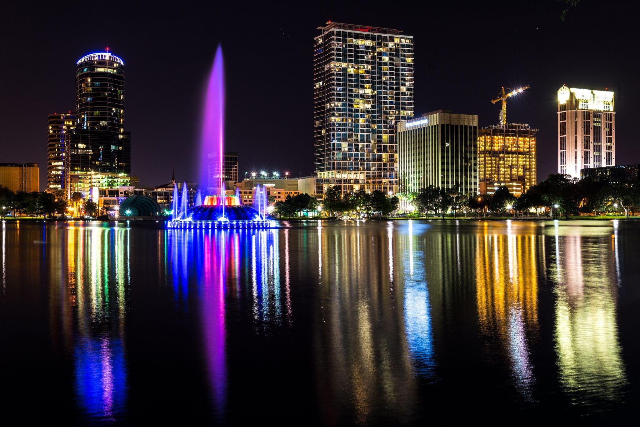 Orlando Nacht, Skyline, Florida, Nachtansicht, Stadtlichter, 2050x1370 HD Desktop