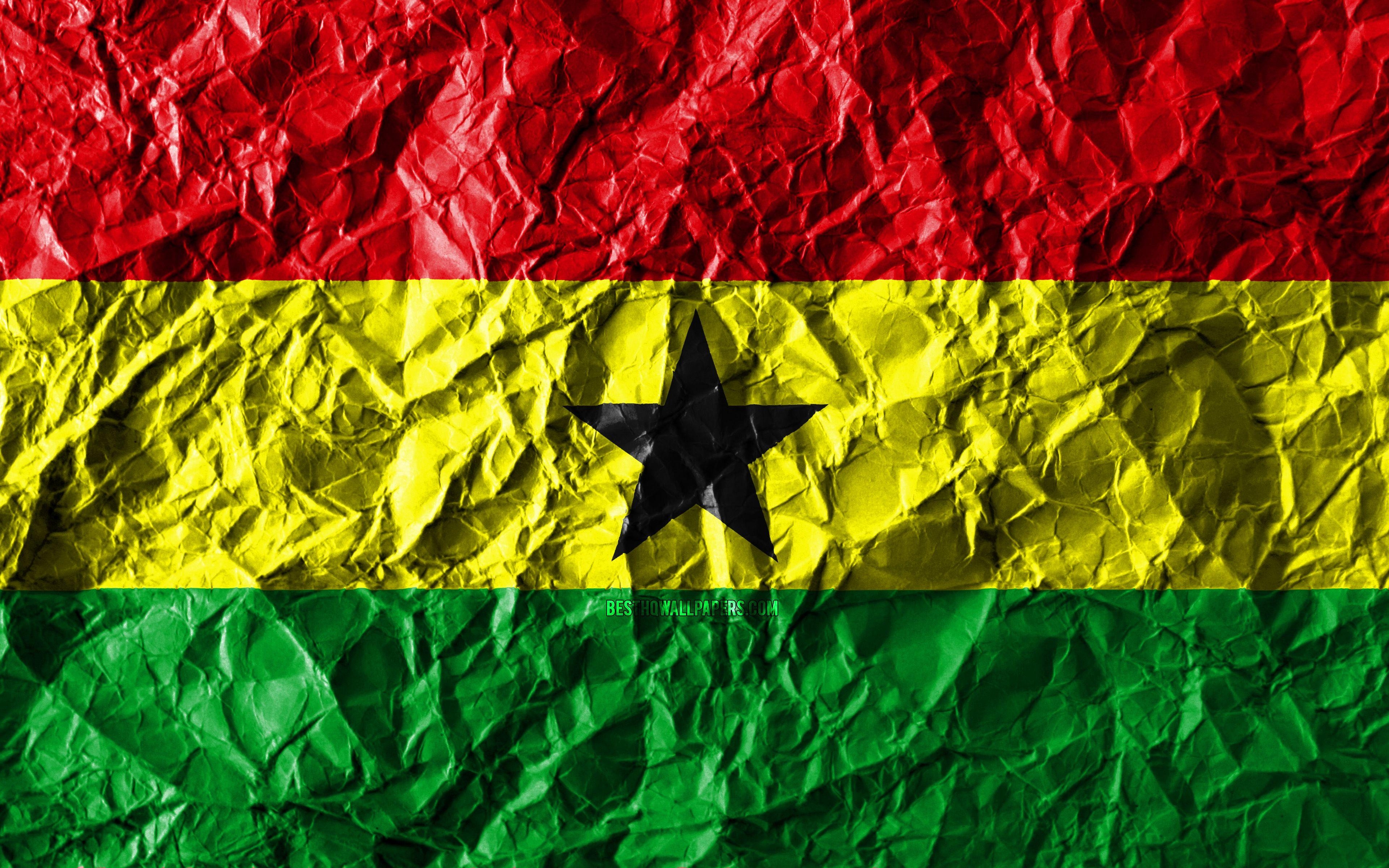 Ghana, Flagge, 4K, Papier, Afrika, 3840x2400 4K Desktop