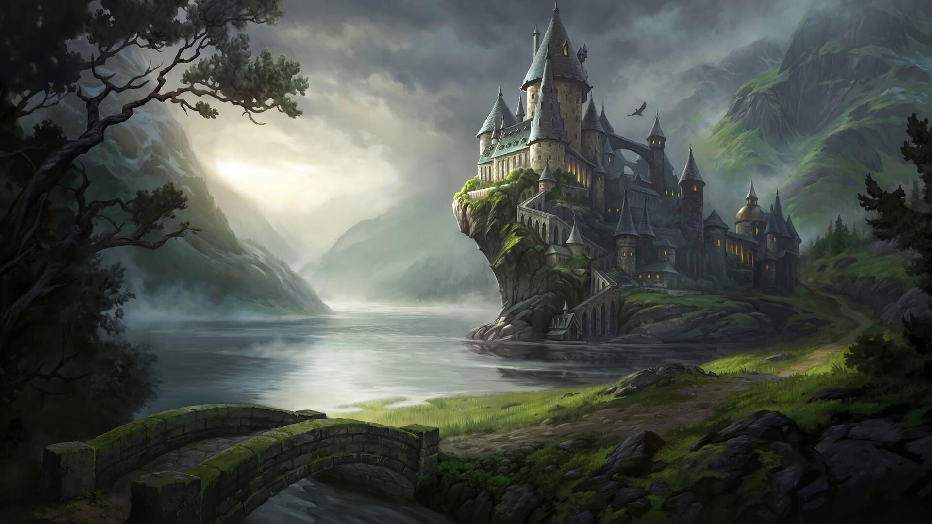 Hogwart's Legacy, Animiert, Hintergrund, Zauberschule, Magie, 1920x1080 Full HD Desktop