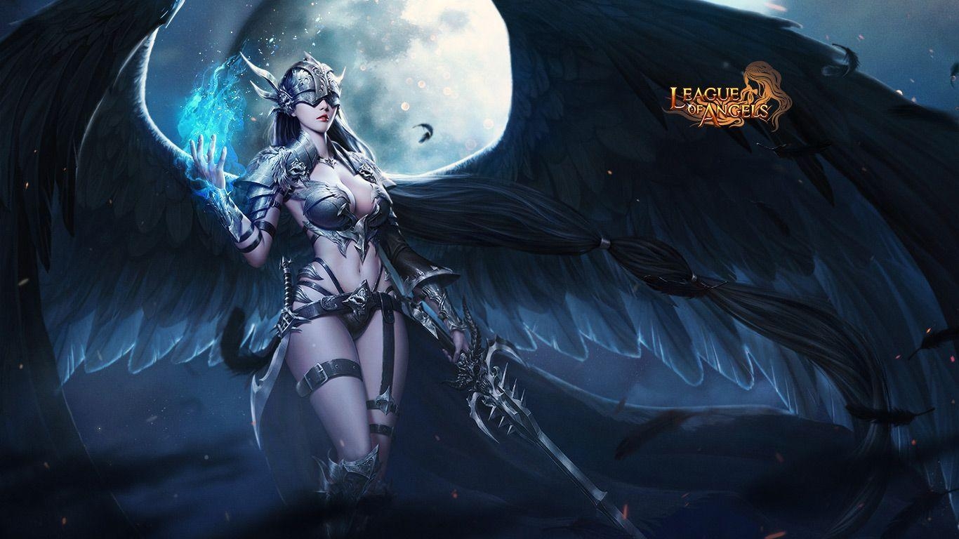 League of Angels, Adreana, Engel, Kunst, Fantasie, 1370x770 HD Desktop