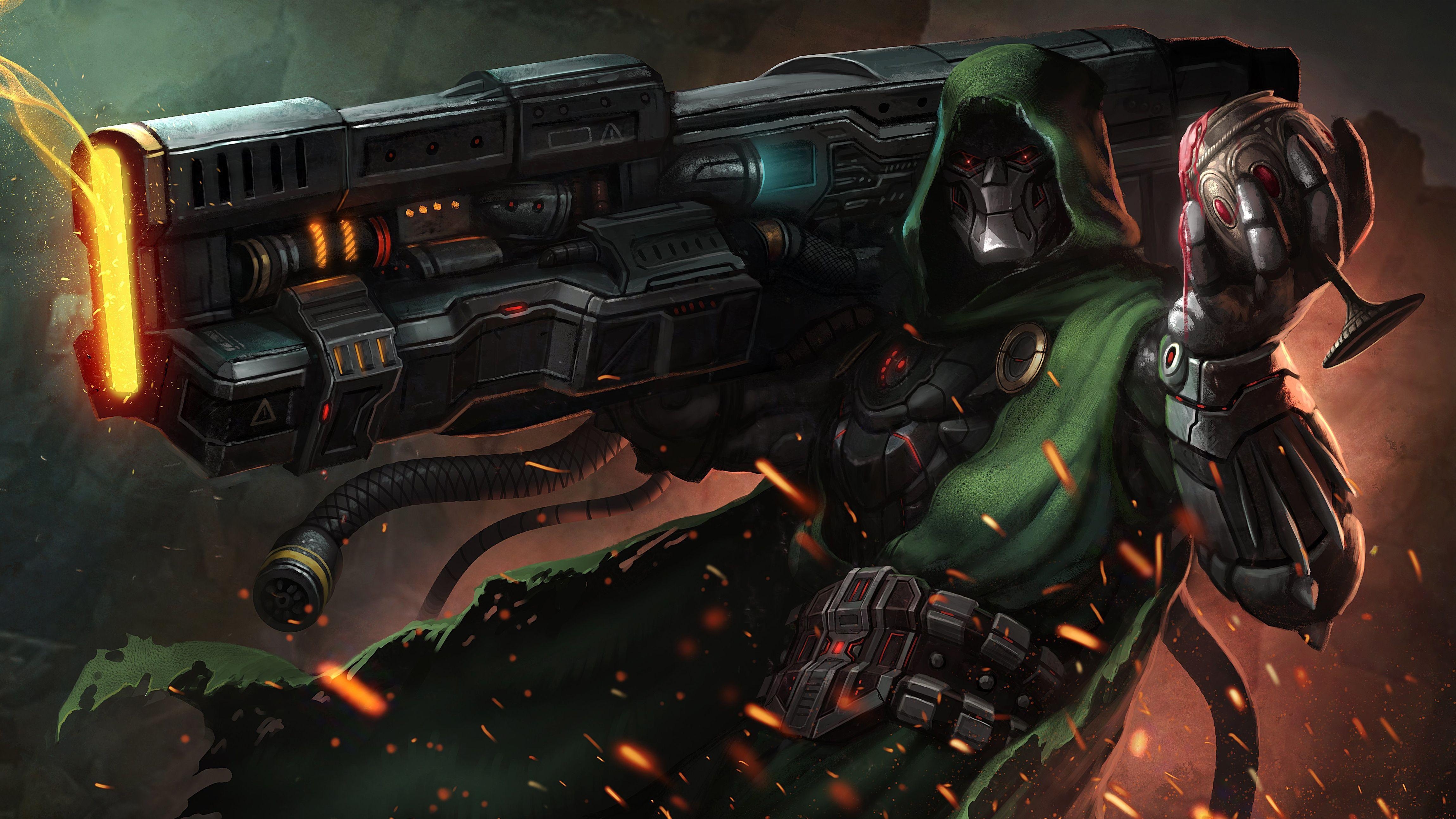 Doctor Doom, Kunstwerk, Marvel, Supervillain, Comic, 4600x2590 4K Desktop