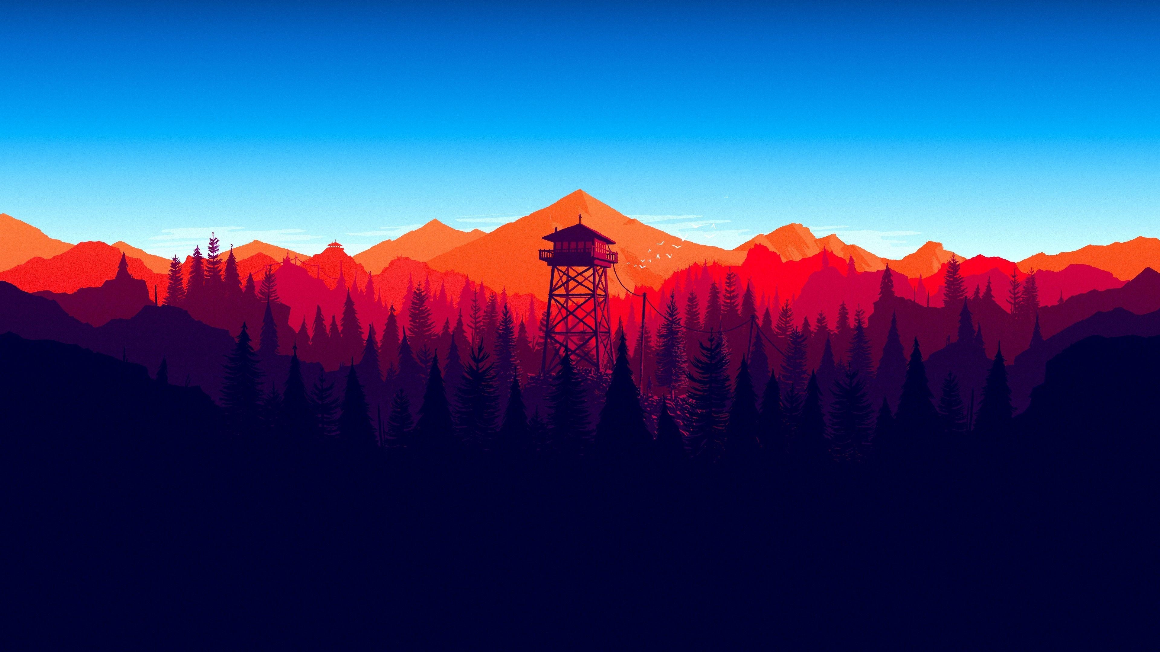 Firewatch, Waldlandschaft, Spiel, Landschaft, Gaming, 3840x2160 4K Desktop