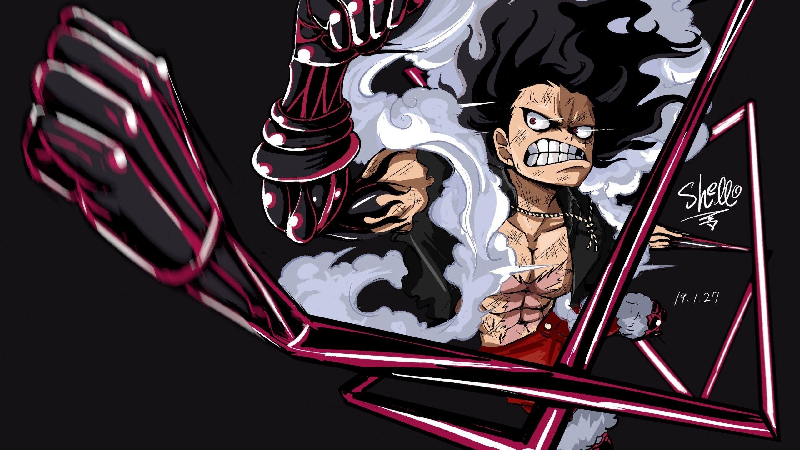 Monkey D. Luffy, One Piece, Wut, Anime, Faust, 2560x1440 HD Desktop