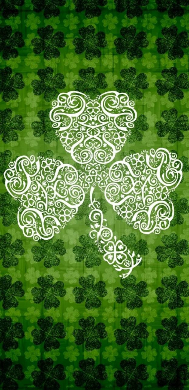 Kleeblatt, Irland, Hintergrund, Grün, Irisches Design, 630x1280 HD Handy