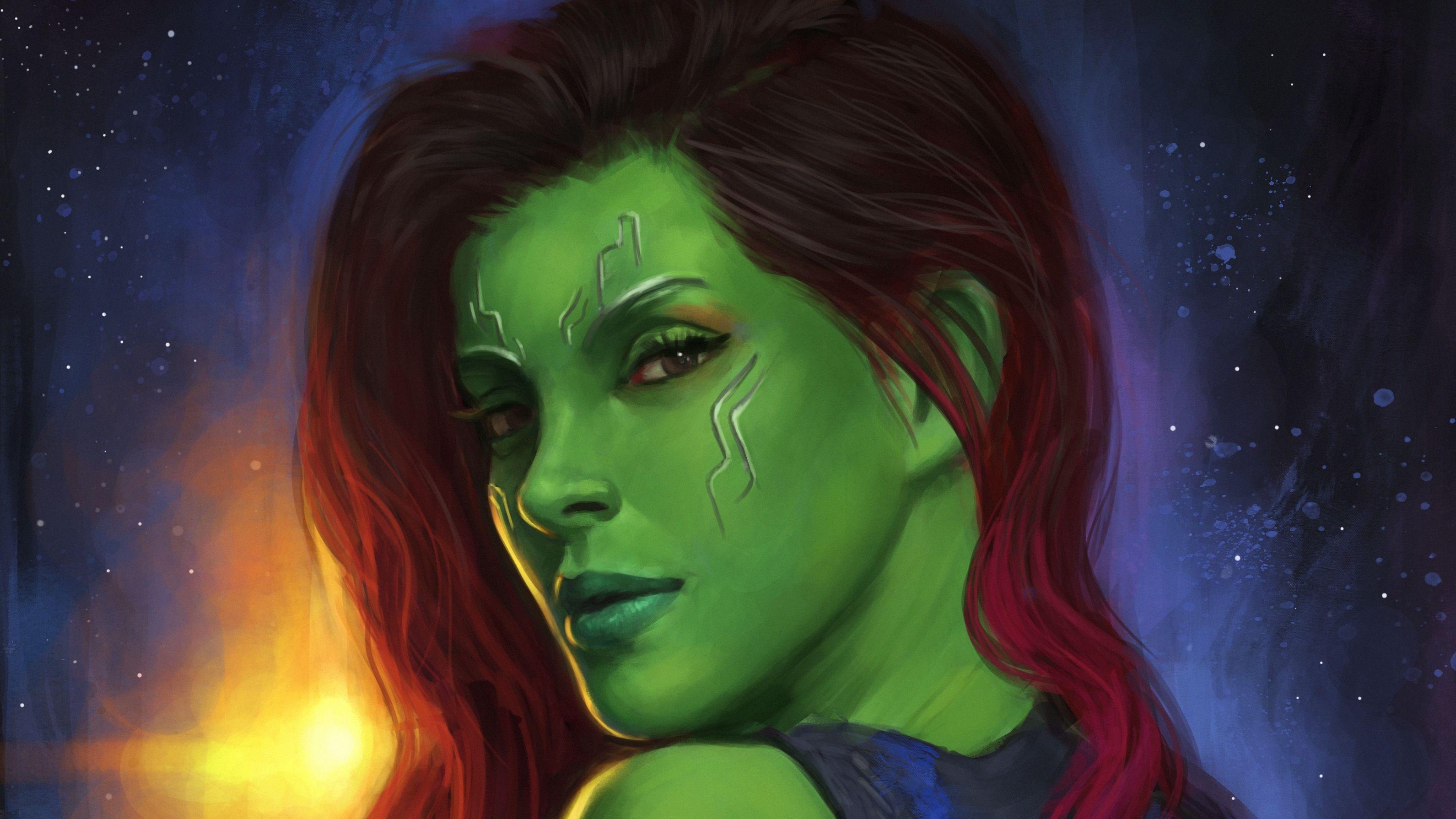 Gamora, Superhelden, Marvel, Kunst, 4K, 3190x1790 HD Desktop