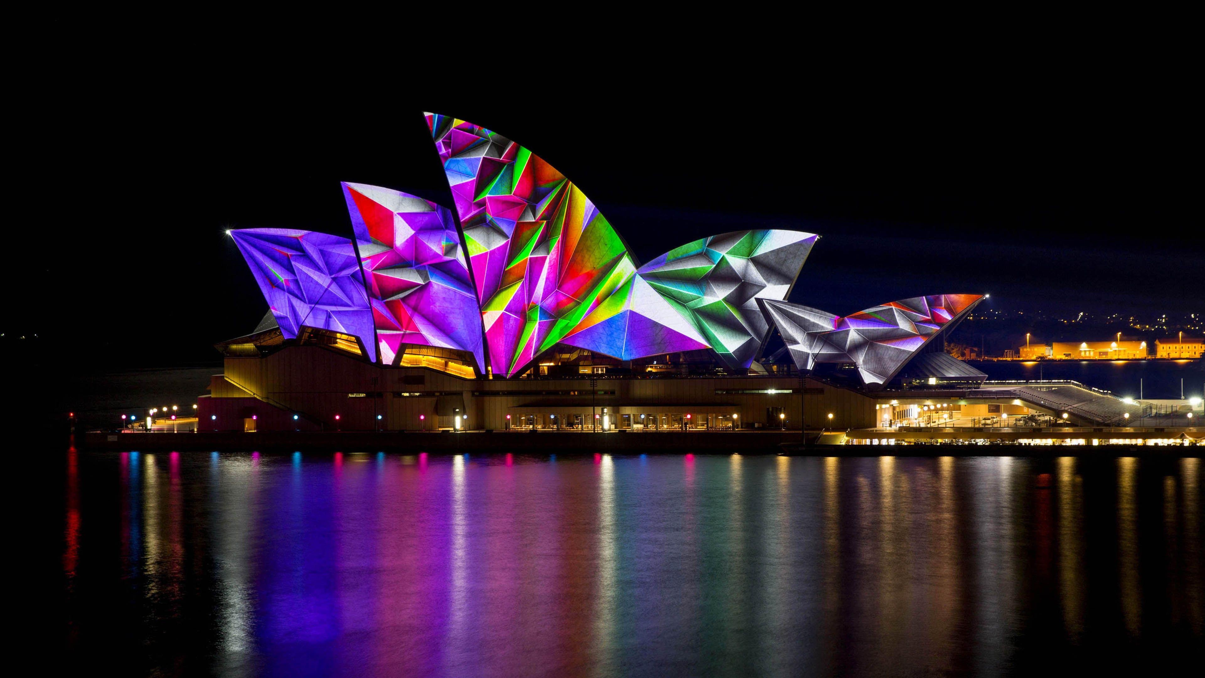 Opernhaus, Sydney, Licht, Architektur, Australien, 3840x2160 4K Desktop