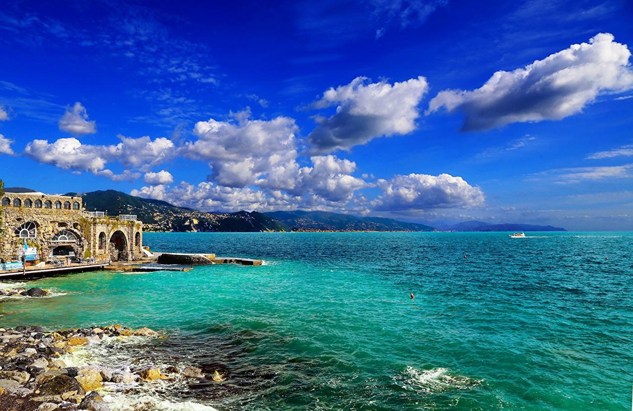 Portofino, Italien, Himmel, Küste, Wolken, 1280x840 HD Desktop