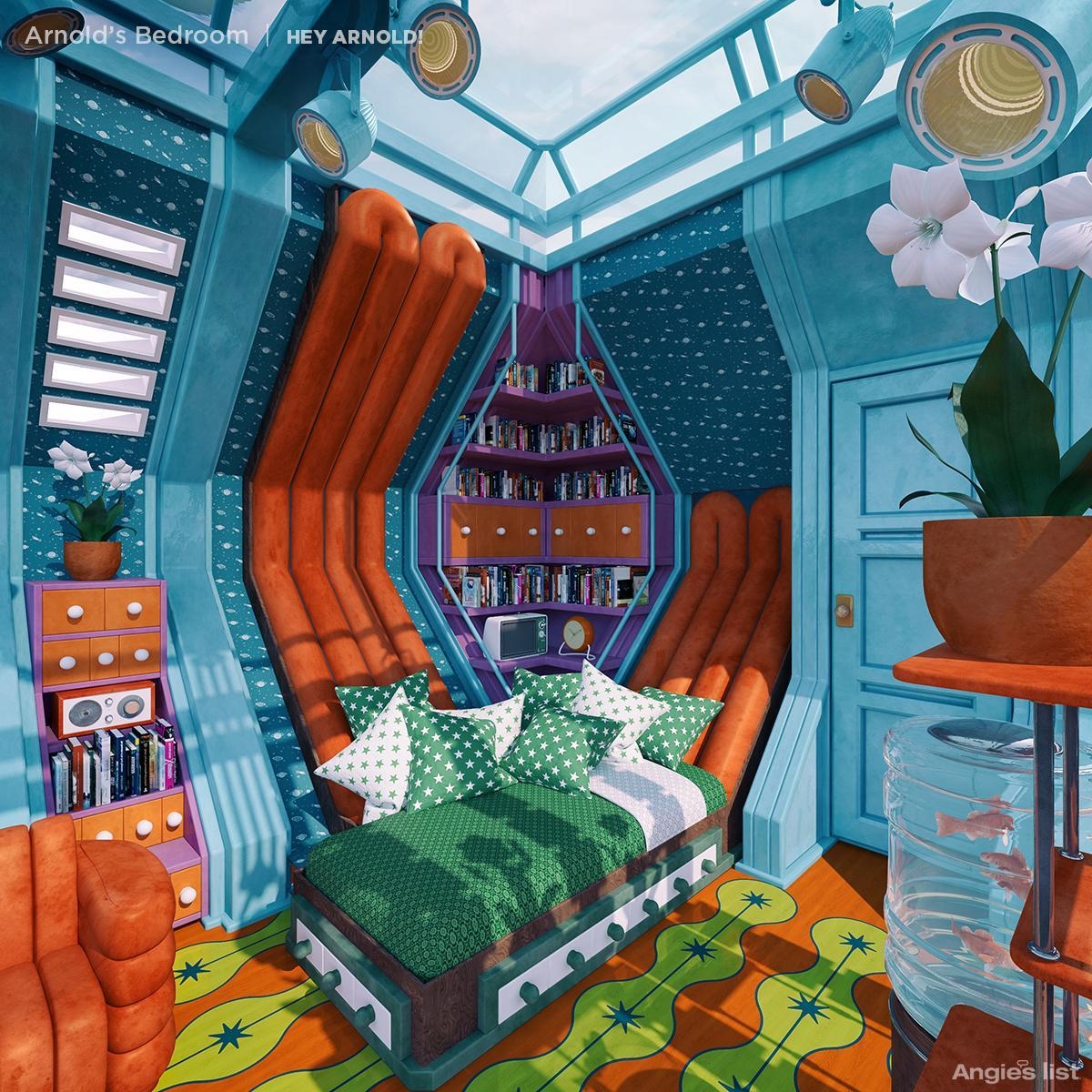 Hey Arnold, Arnolds Zimmer, real Welt, Cartoon, 1200x1200 HD Handy