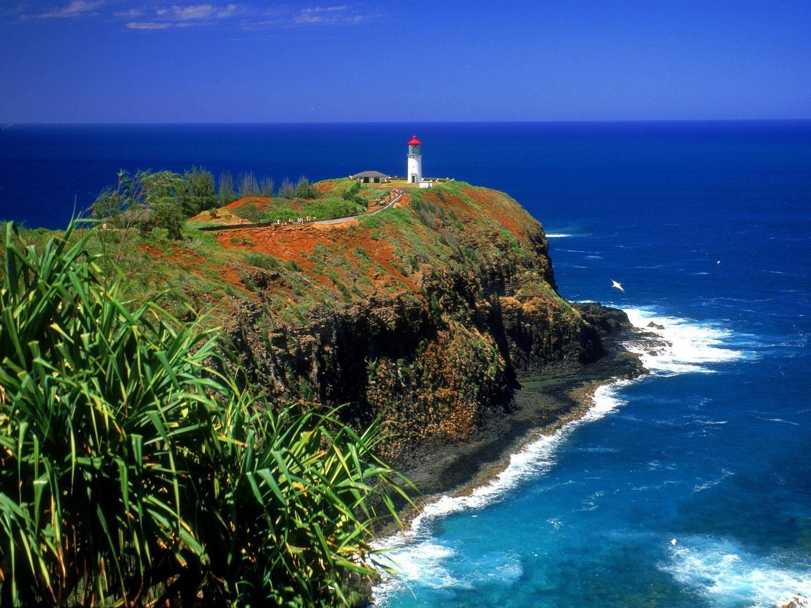 Kauai, Leuchtturm, Hintergrund, Küste, Hawaii, 1600x1200 HD Desktop