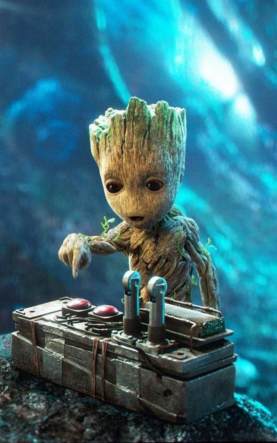 Baby Groot, Kunstwerk, Android-Hintergrund, Marvel, niedlich, 900x1440 HD Handy