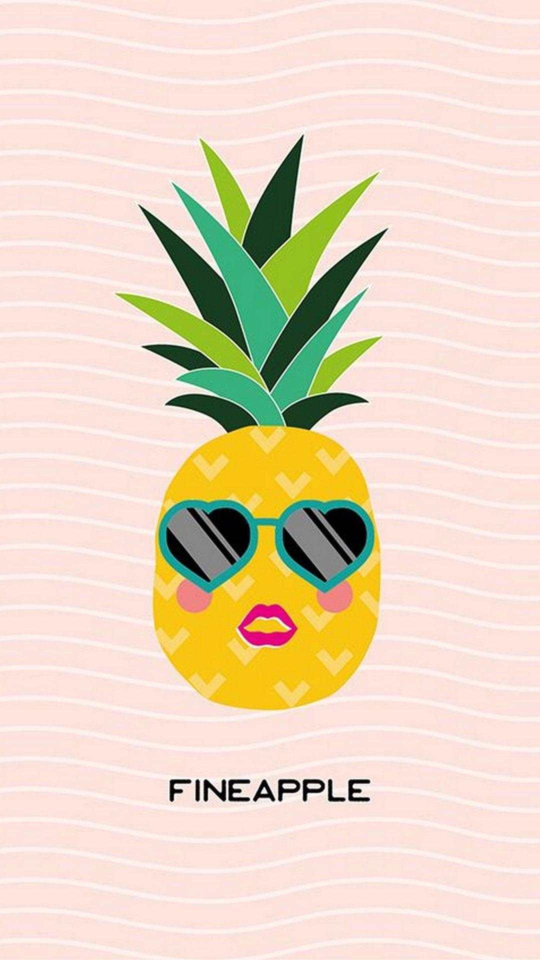 Niedliche Ananas, Mobilgerät, Hintergrund, Frucht, Design, 1080x1920 Full HD Handy