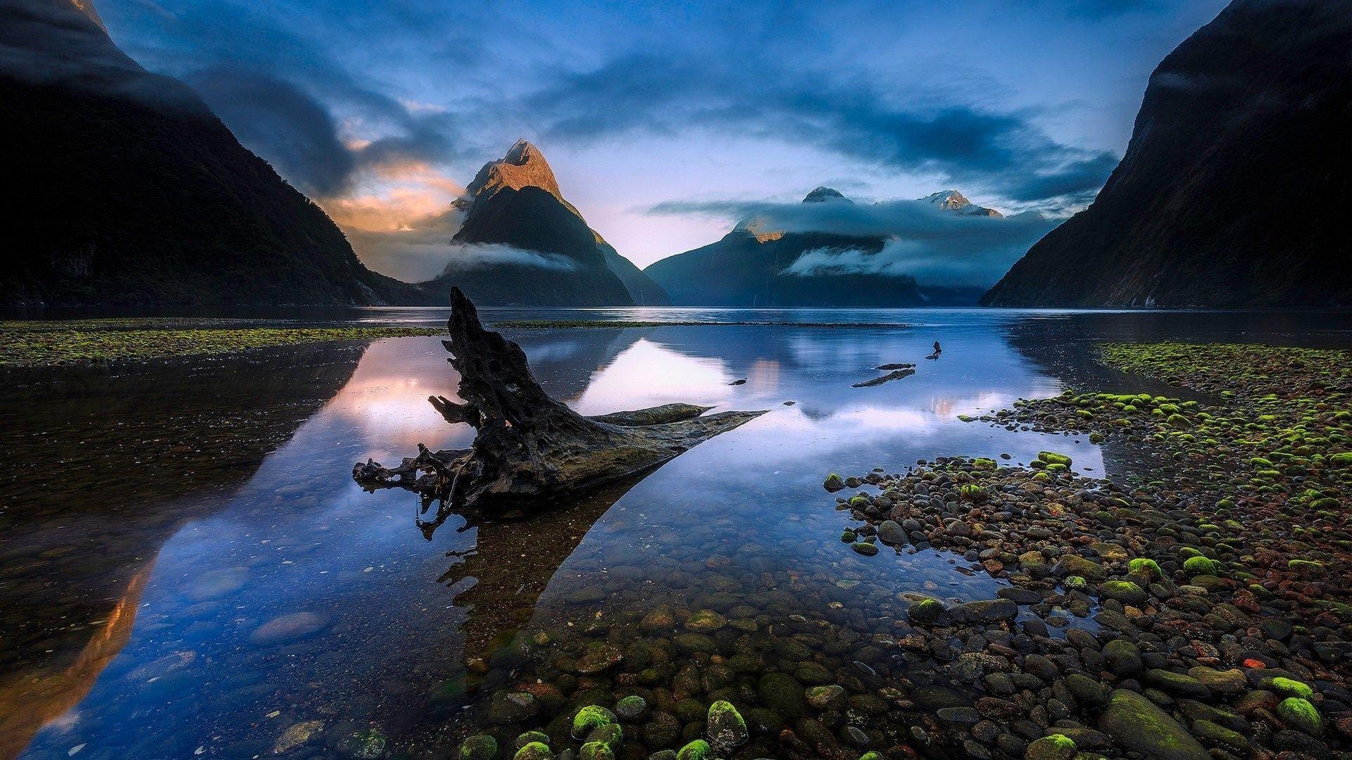 Milford Sound, Landschaft, Nachthimmel, Schönheit, Naturbild, 1920x1080 Full HD Desktop