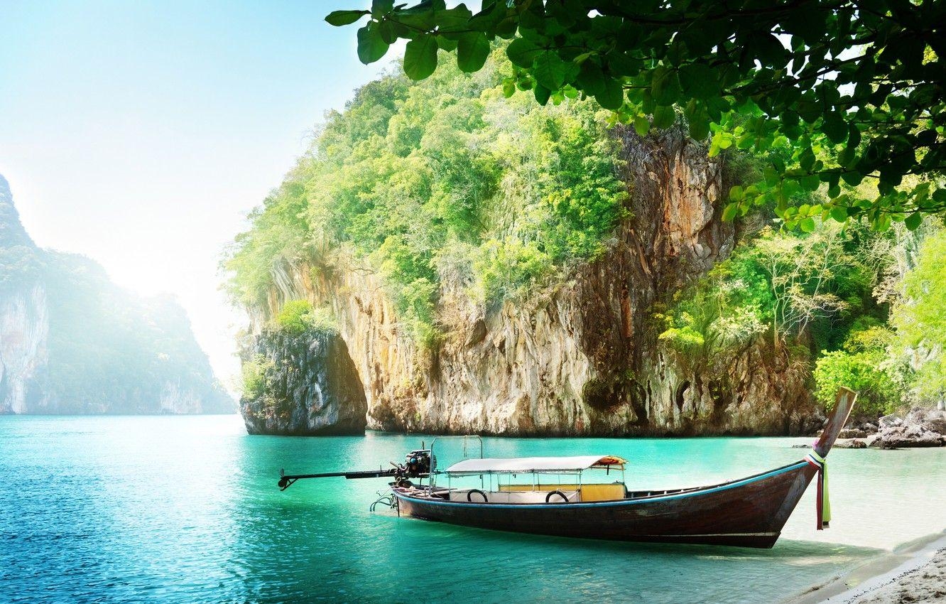 Phuket Meer, Himmel, Inseln, Thailand, Boot, 1340x850 HD Desktop