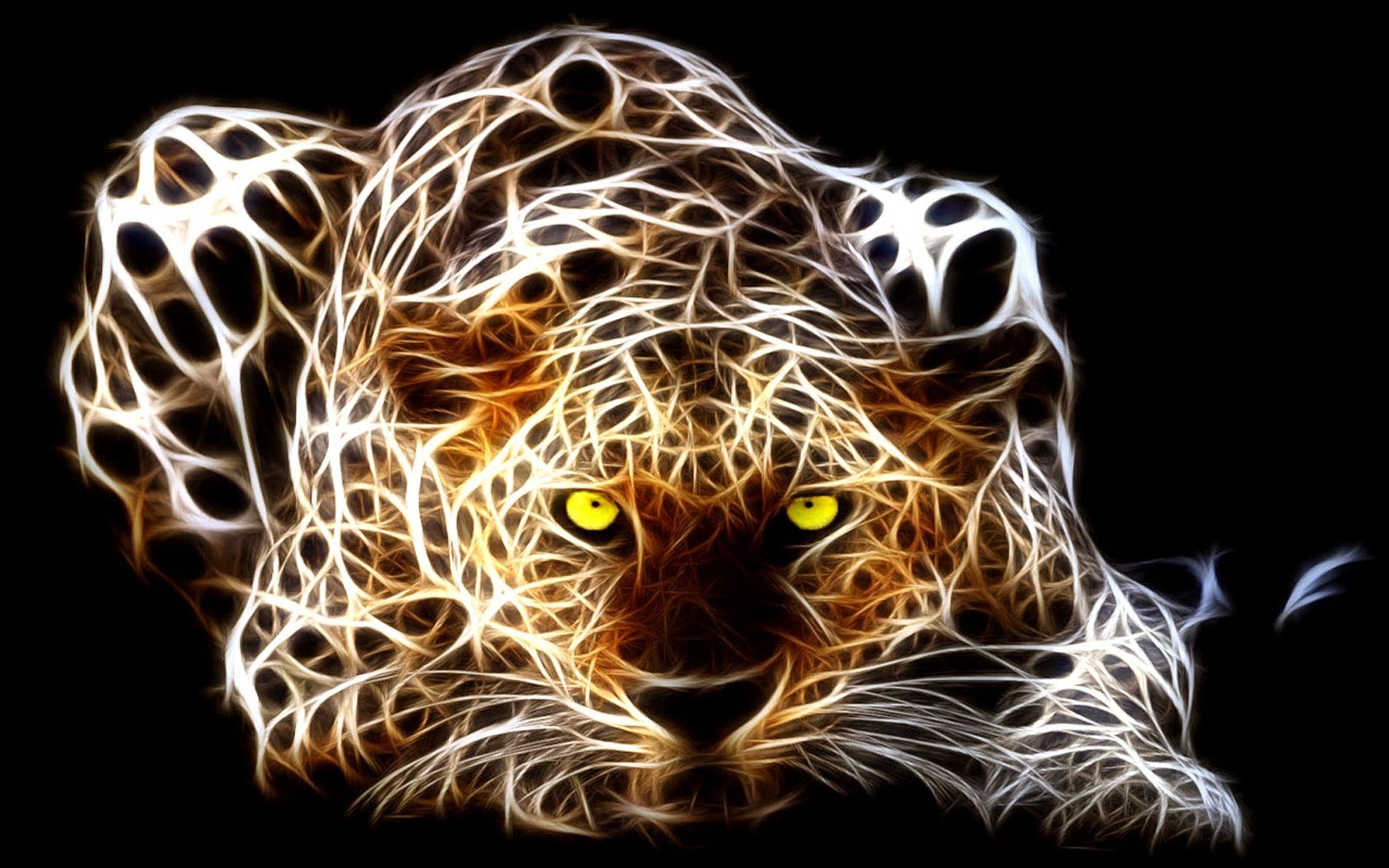 Fraktal, Gepard, Kunst, Tiere, Hintergrund, 1680x1050 HD Desktop