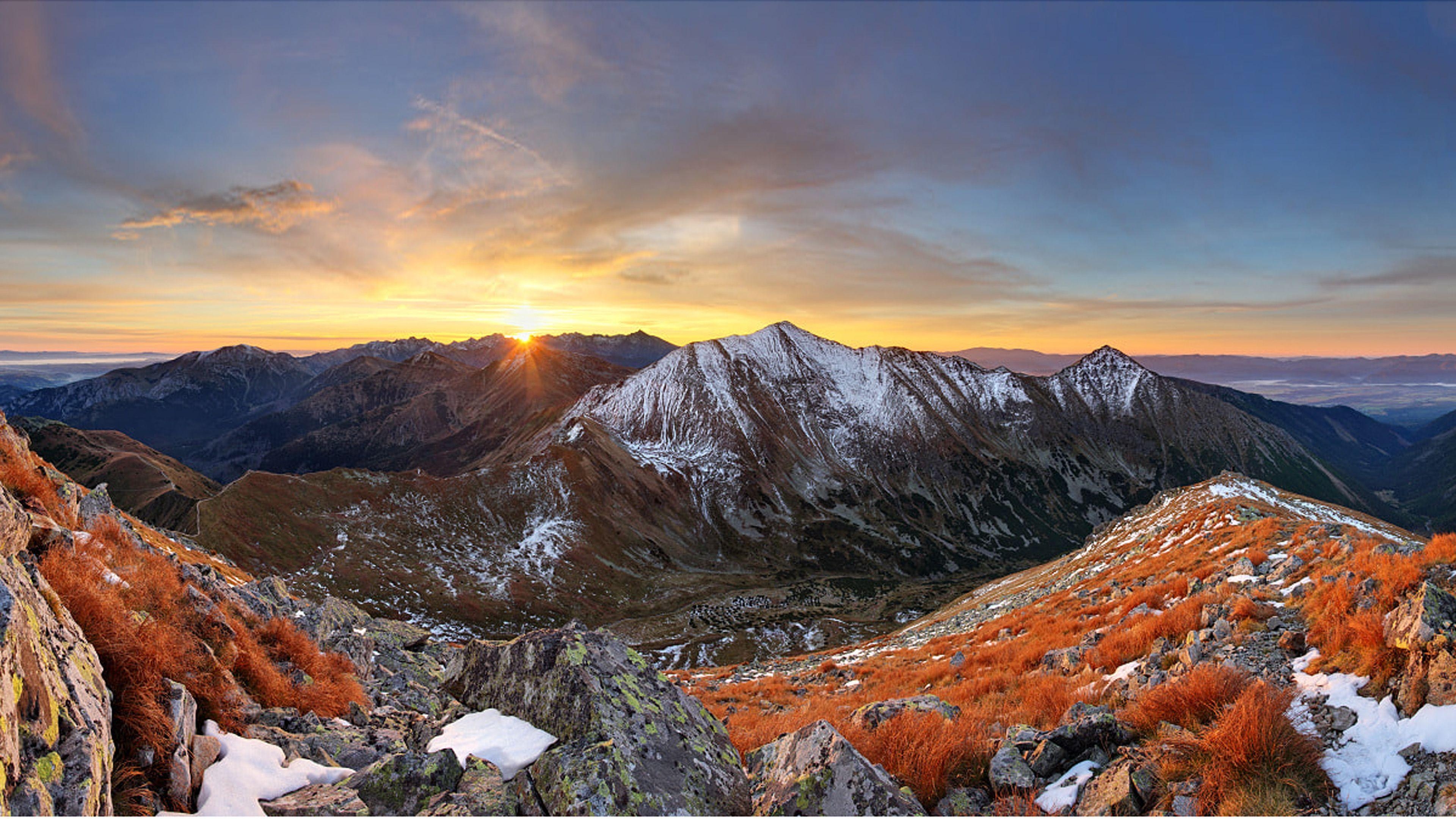 Sonnenaufgang, Landschaft, Tatra, Slowakei, UHD, 3840x2160 4K Desktop