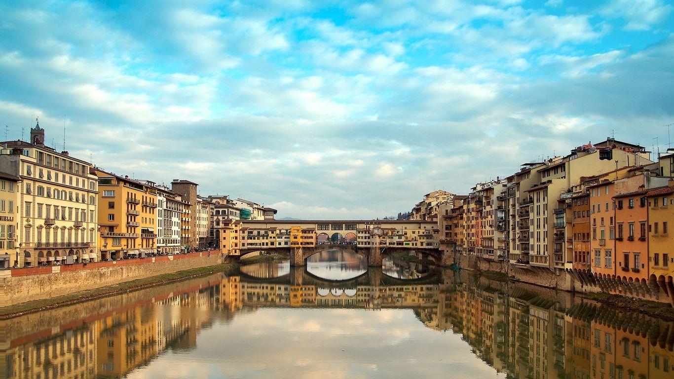 Ponte Vecchio, Neujahr, Florenz, Italien, Brücke, 1370x770 HD Desktop