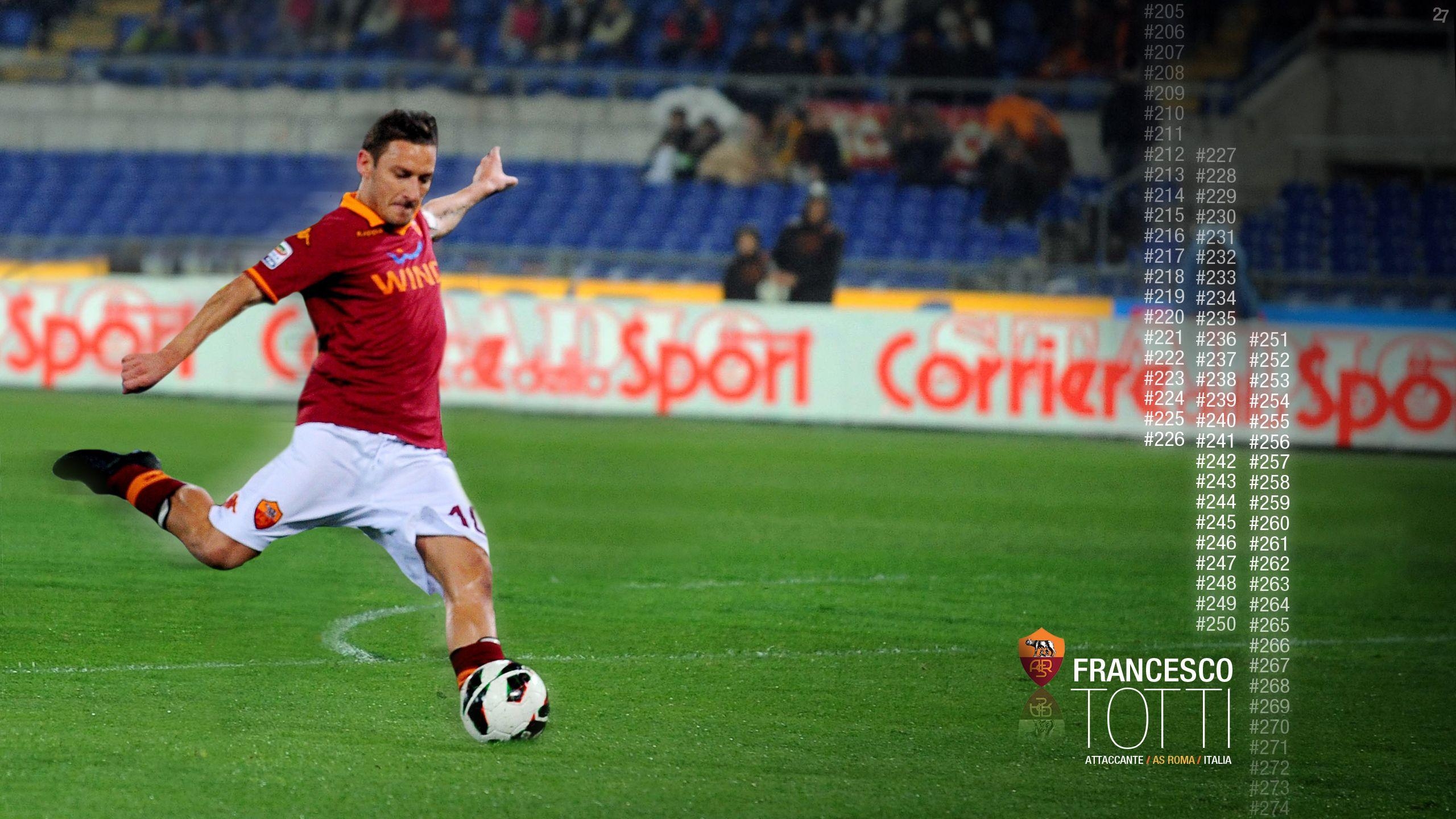 Francesco Totti, Desktop, Bilder, Fußball, Italien, 2560x1440 HD Desktop