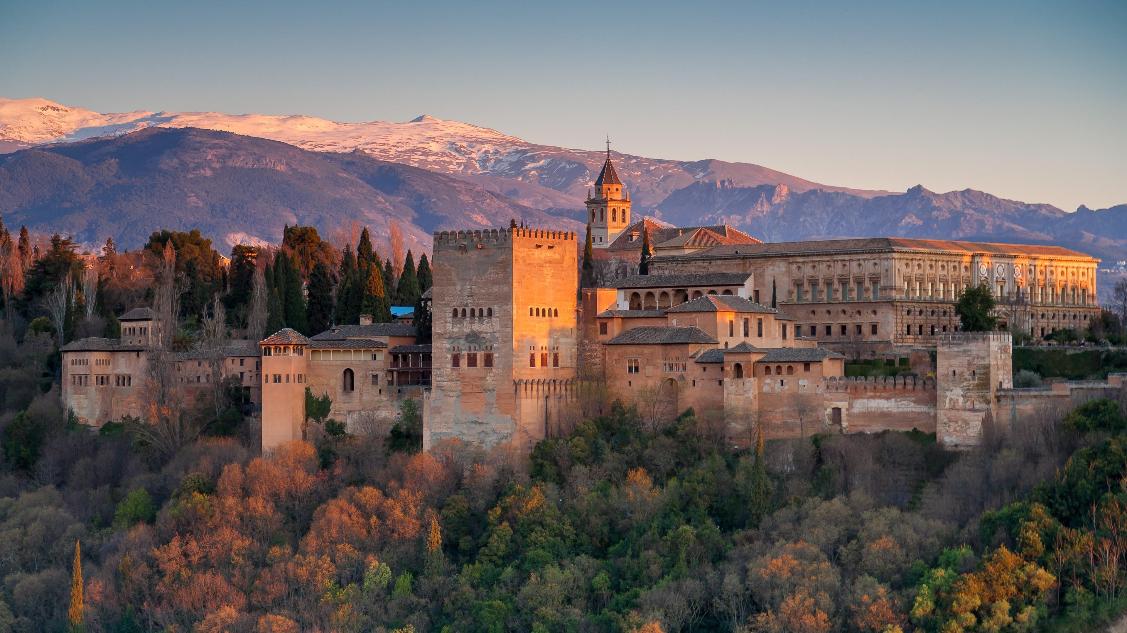 Alhambra, Granada, Reisen, Spanien Sehenswürdigkeit, Architektur, 3840x2160 4K Desktop