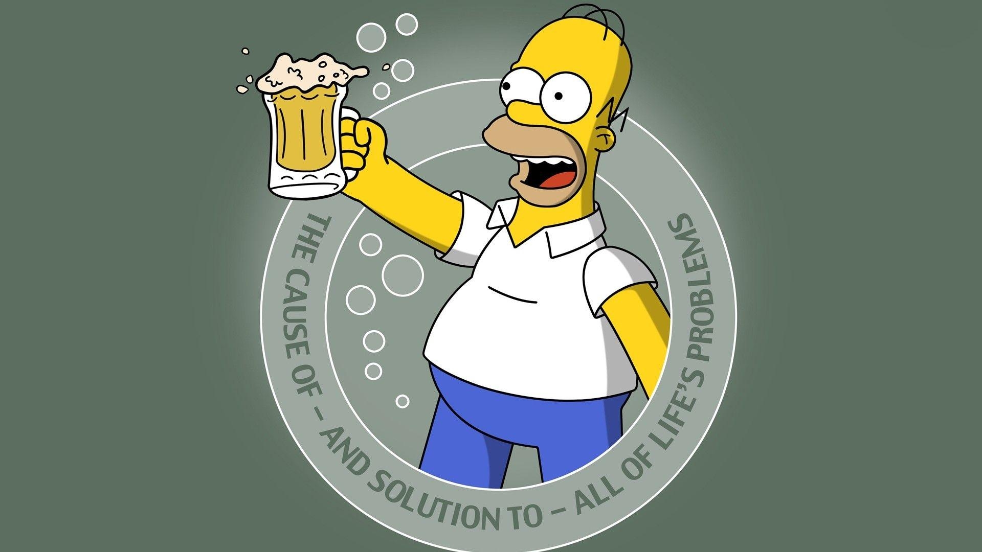 Homer Simpson, Die Simpsons, Speck, Couch, Bier, 1920x1080 Full HD Desktop