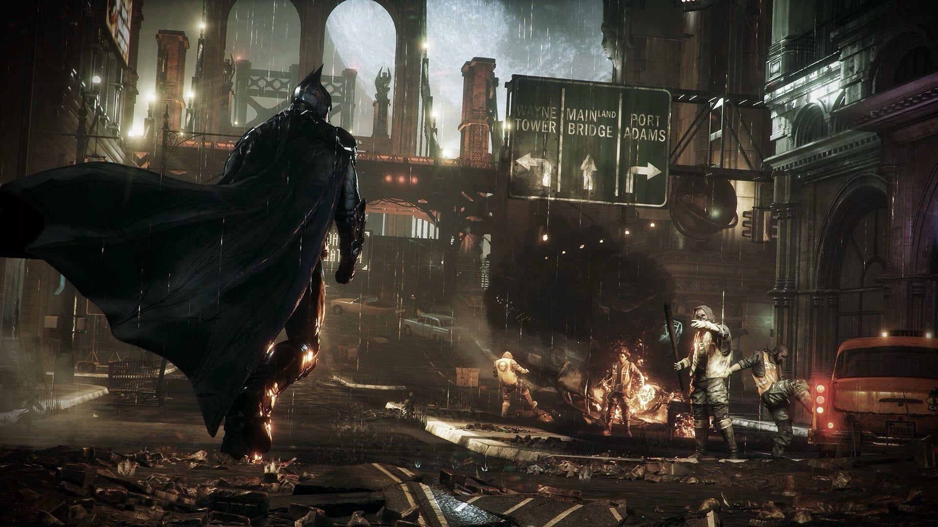 Batman, Gotham City, Arkham Knight, Feuer, HD, 1920x1080 Full HD Desktop