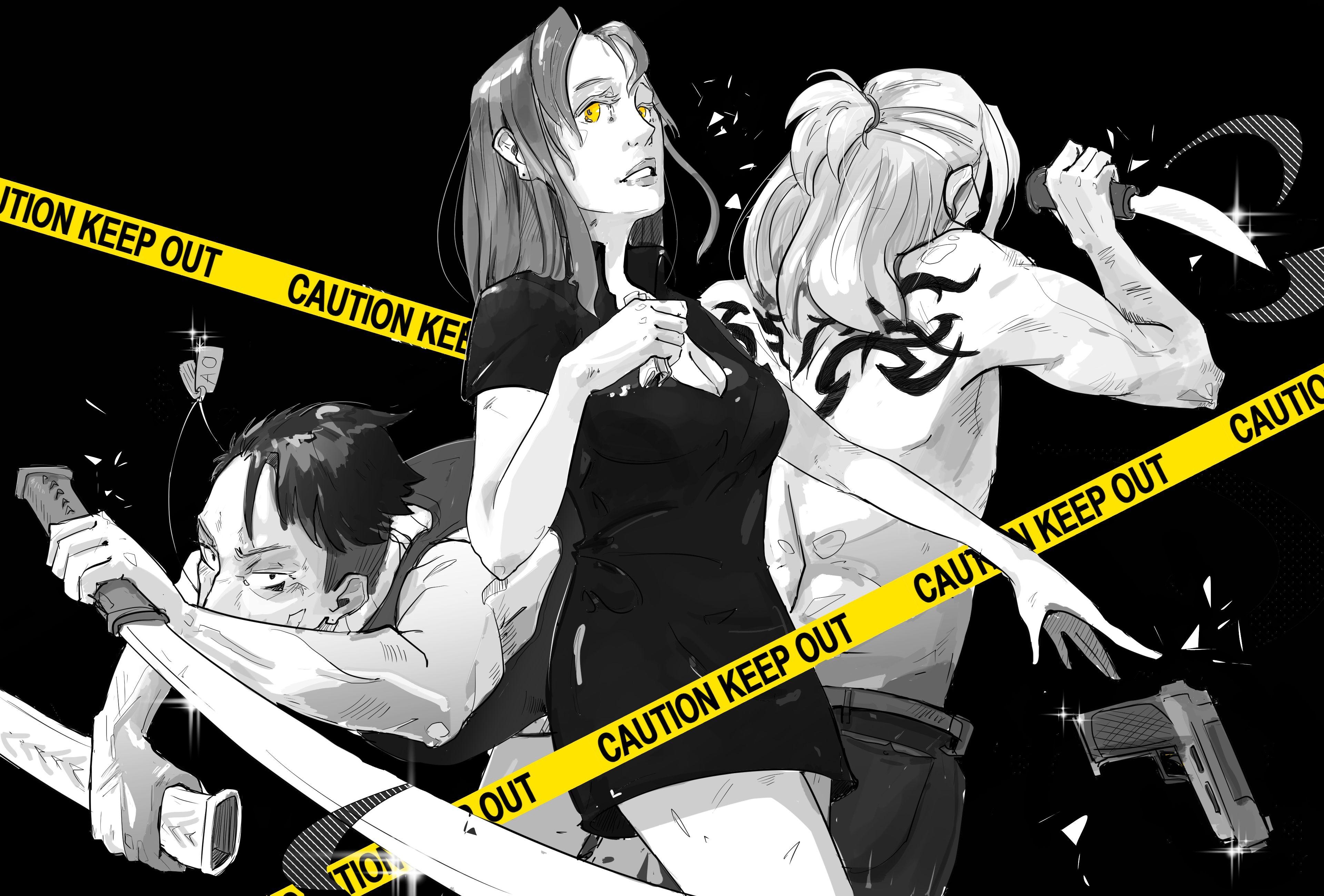 Anime Bild, Gangsta Serie, Anime Charaktere, Hintergrund, HD, 3840x2600 4K Desktop