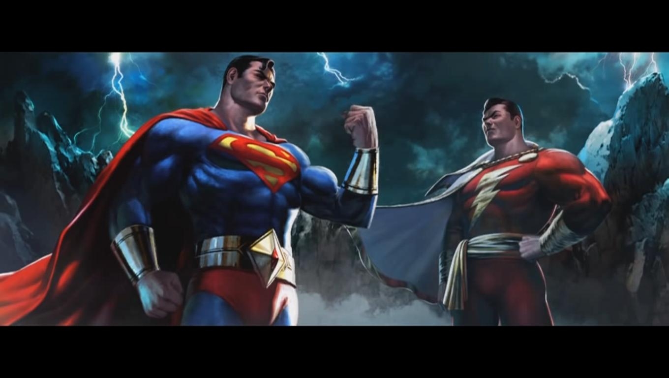 Superman, Shazam, DC Comics, Superhelden, Hintergrund, 1360x770 HD Desktop