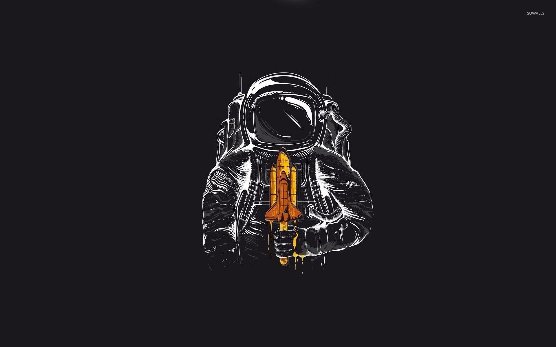 Astronaut, Raumfähre, Lutscher, Hintergrund, Weltraum, 1920x1200 HD Desktop