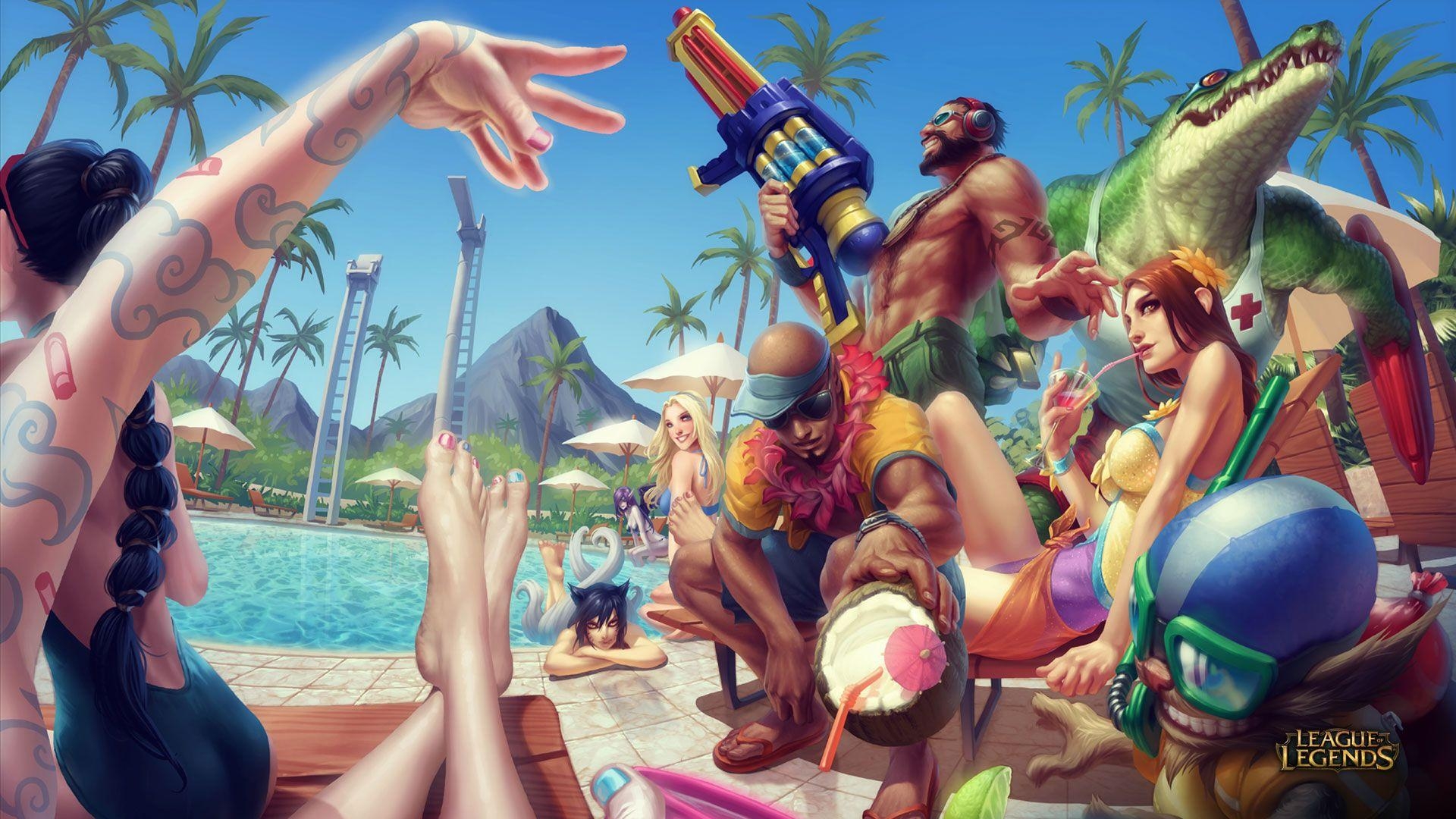 Pool Party, League of Legends, Hintergrund, Feier, Design, 1920x1080 Full HD Desktop