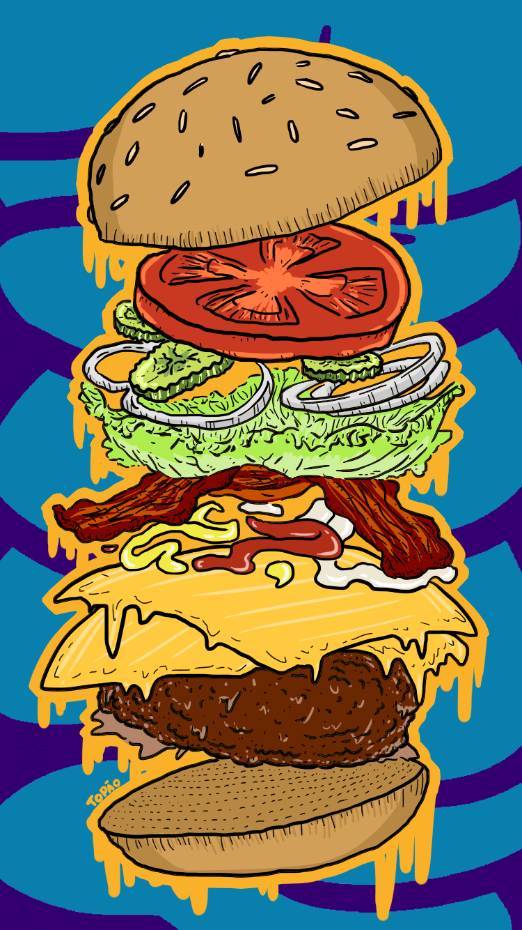 Hamburger, Essen, Fastfood, Fleisch, Brötchen, 750x1340 HD Handy