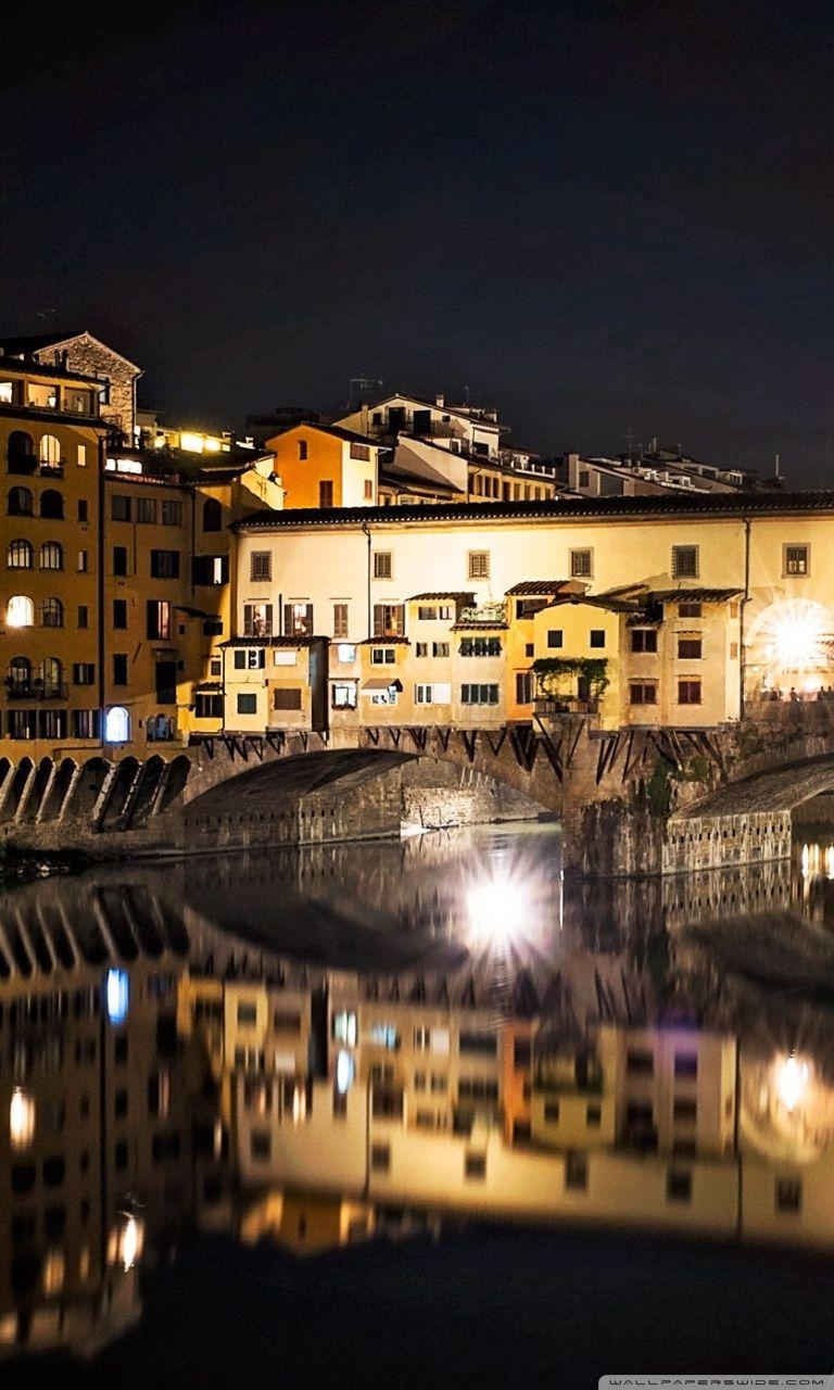 Ponte Vecchio, Nachtansichten, Florenz, Italien, 4K, 770x1280 HD Handy