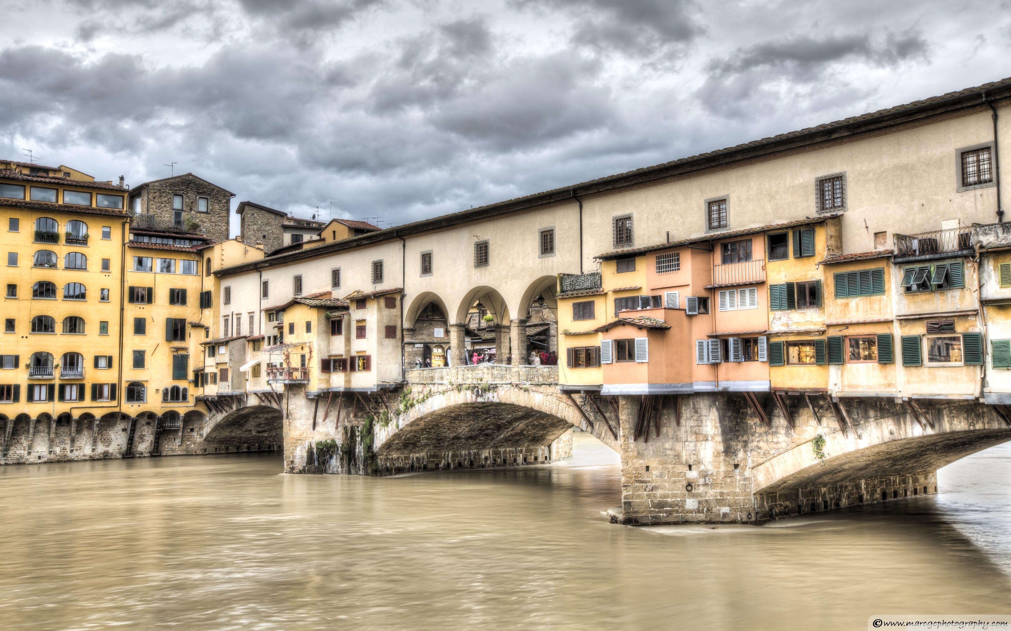 Ponte Vecchio, Florenz, Italien, Reise, Brücke, 3840x2400 4K Desktop