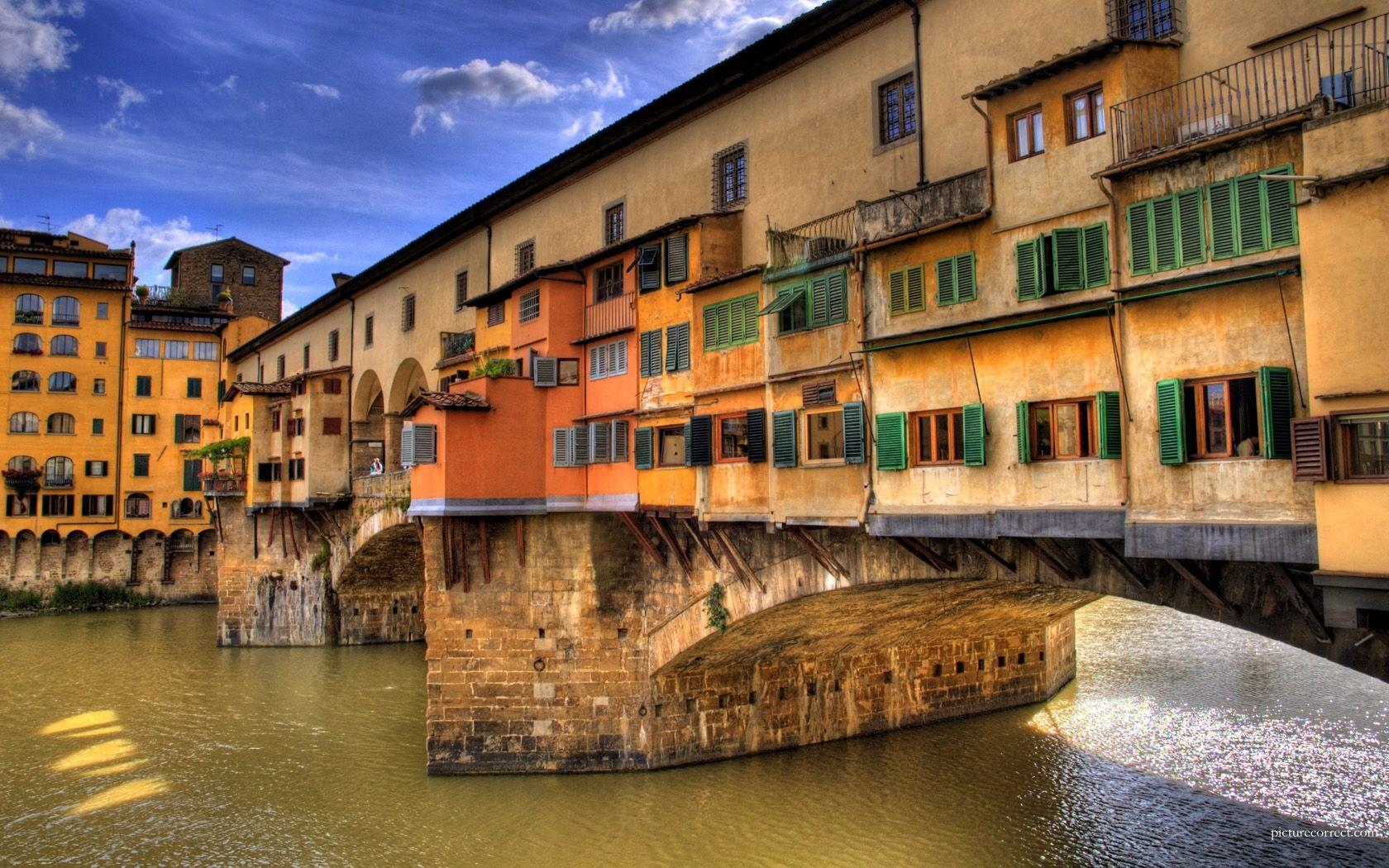 Ponte Vecchio, Florenz, Italien, Architektur, Reise, 1680x1050 HD Desktop