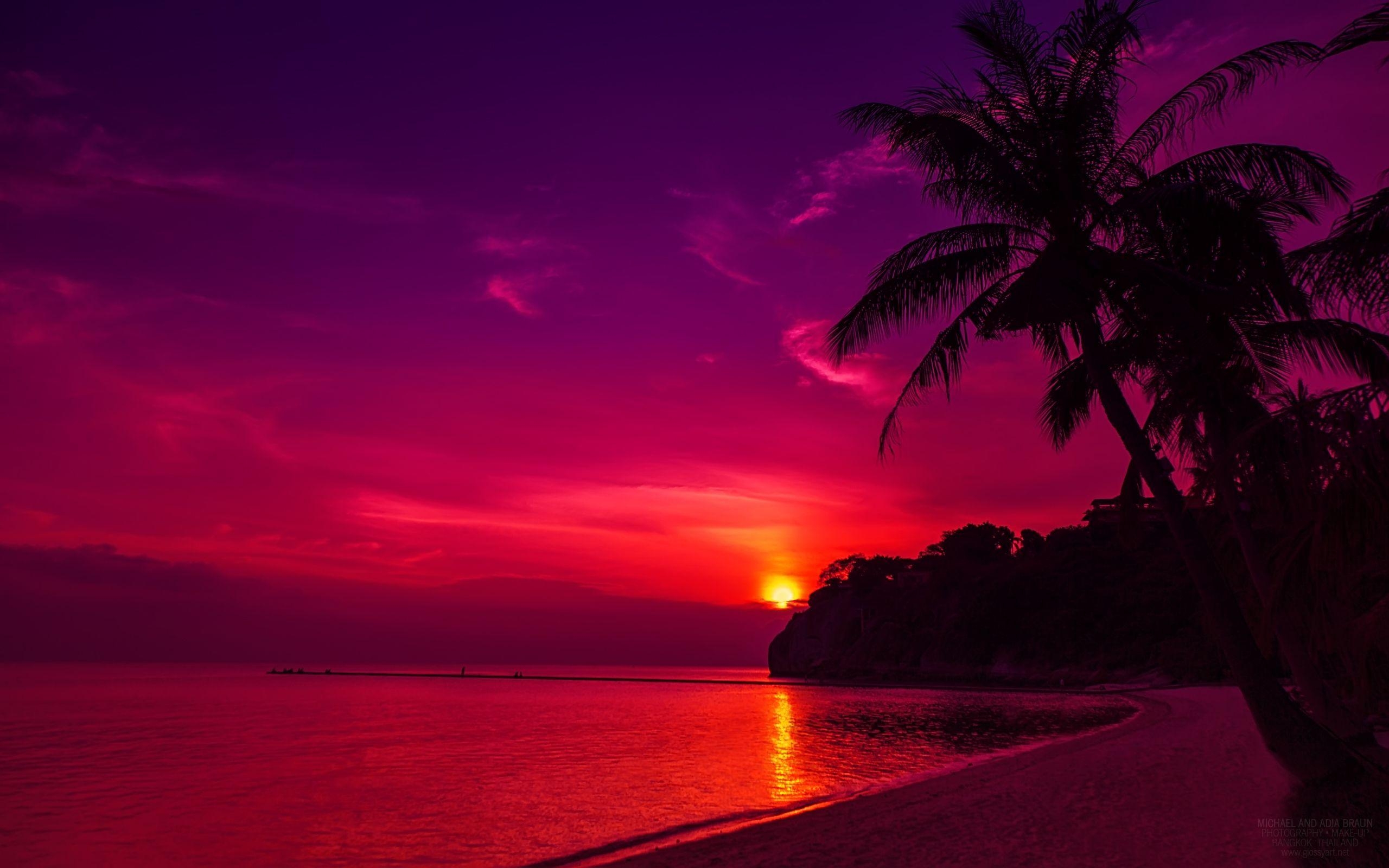 Thailand, Strand, Sonnenuntergang, Bild, Exotisch, 2560x1600 HD Desktop