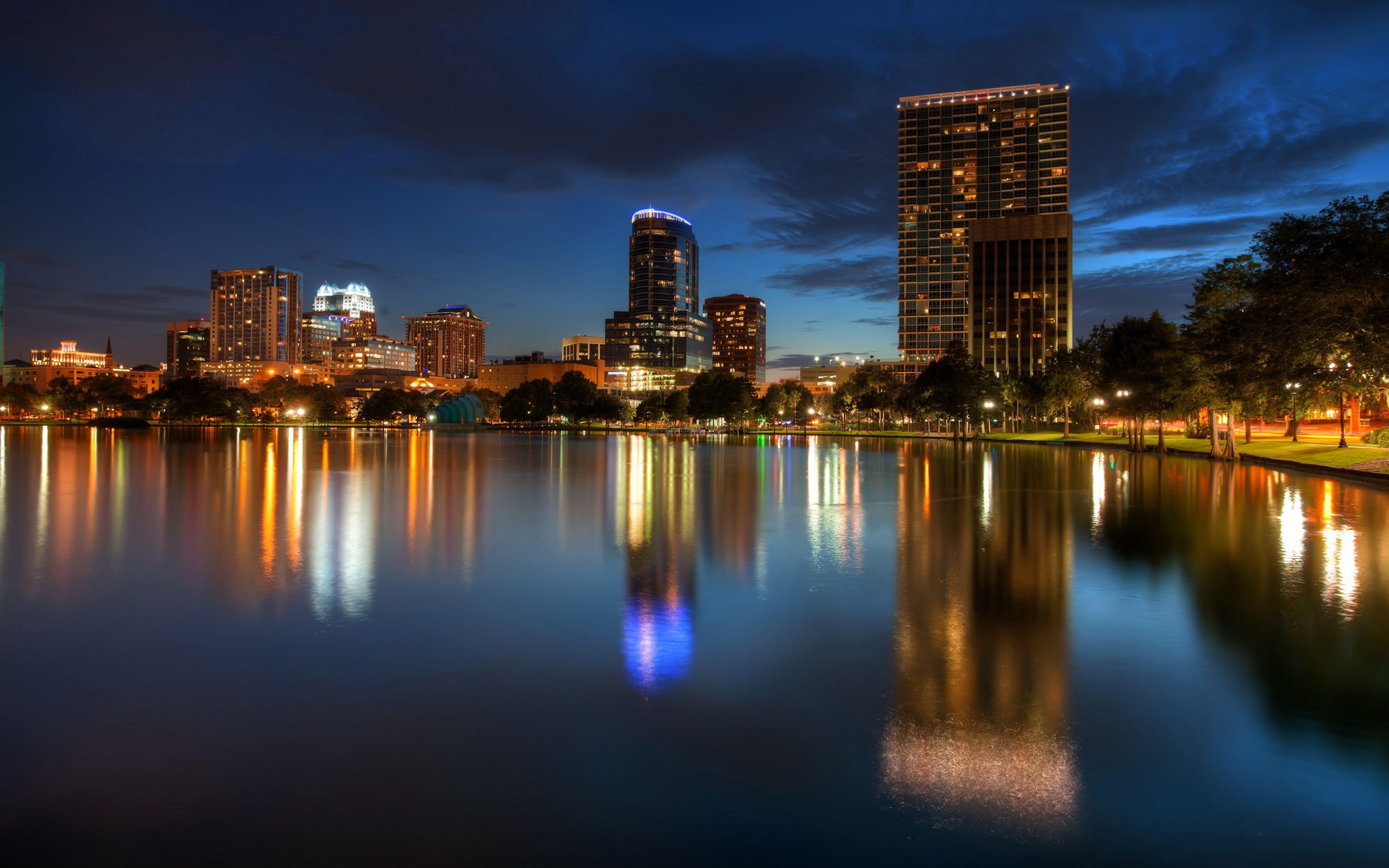 Orlando, Florida, Nacht, Küstenstädte, USA, 3840x2400 4K Desktop