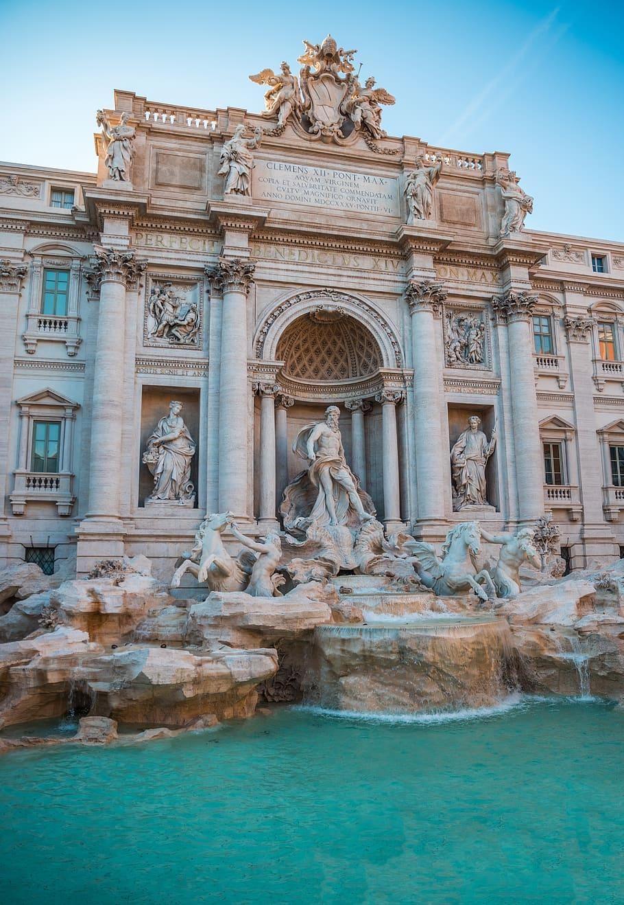 HD, Rom, Italien, Trevi-Brunnen, Architektur, 910x1320 HD Handy