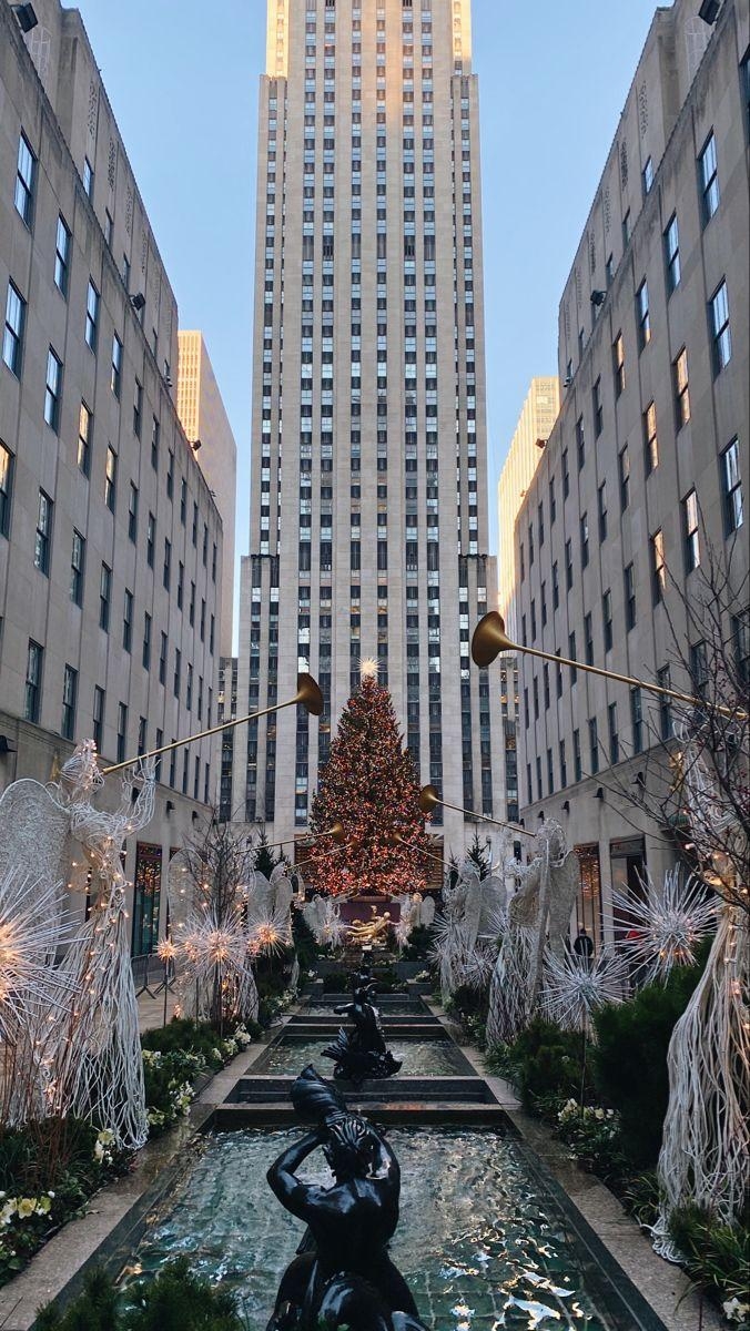 Rockefeller Center, Weihnachten 2020, Weihnachtsbaum, New York, Festliche Atmosphäre, 680x1200 HD Handy