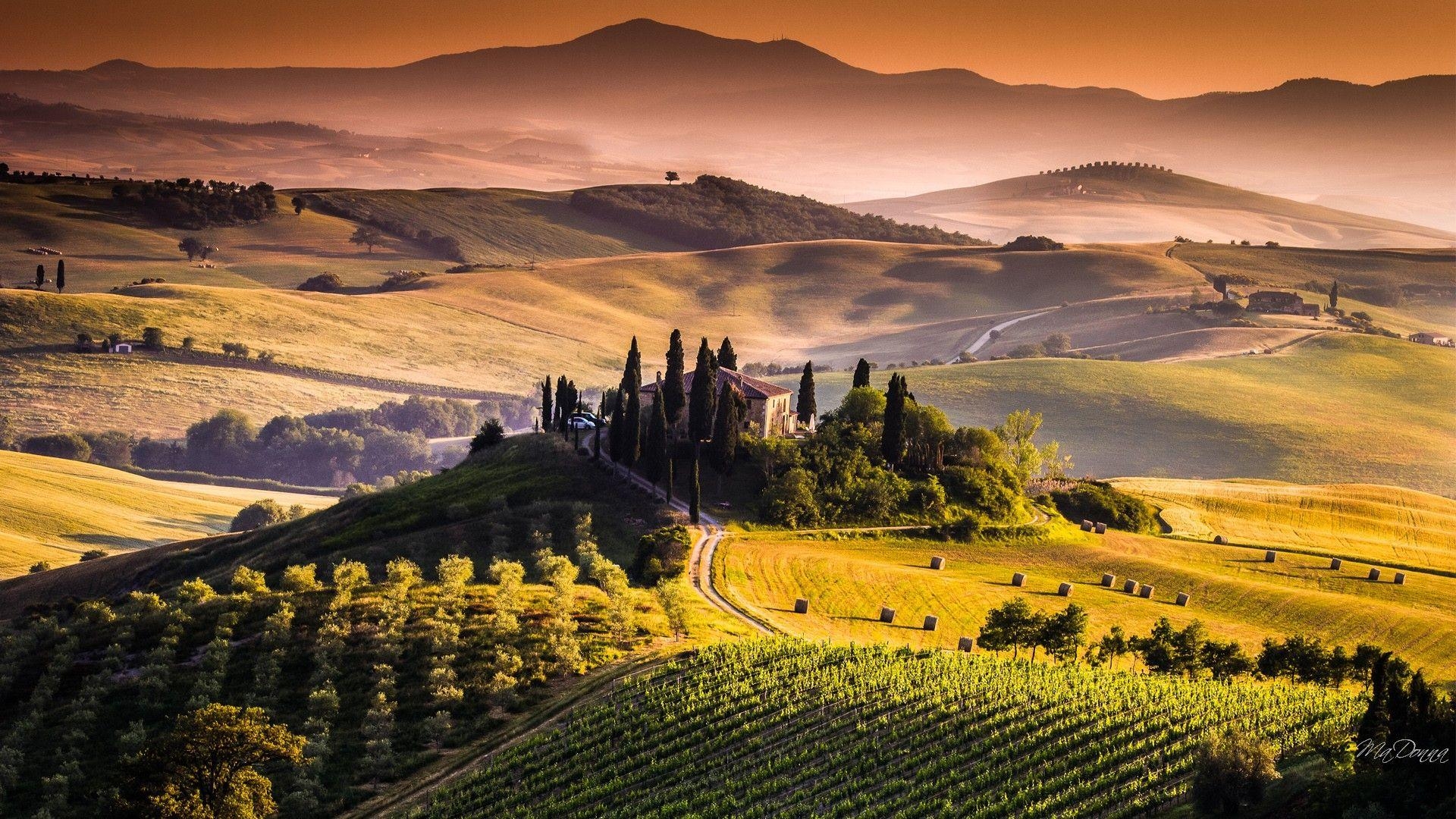 Toskana, PC, Hintergrund, Italien, Landschaft, 1920x1080 Full HD Desktop