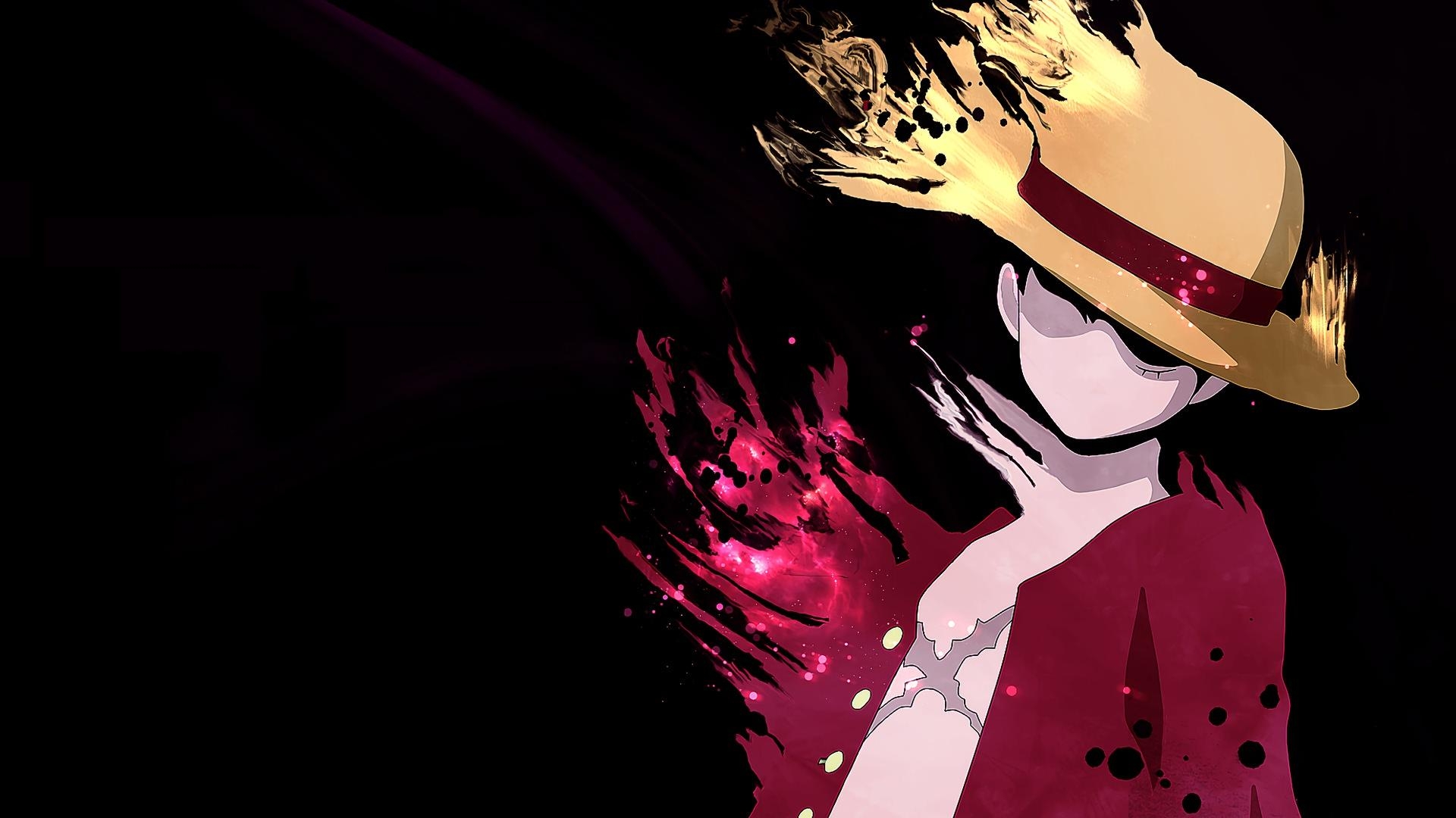 Minimalistisch, Luffy, One Piece, Anime, Stil, 1920x1080 Full HD Desktop