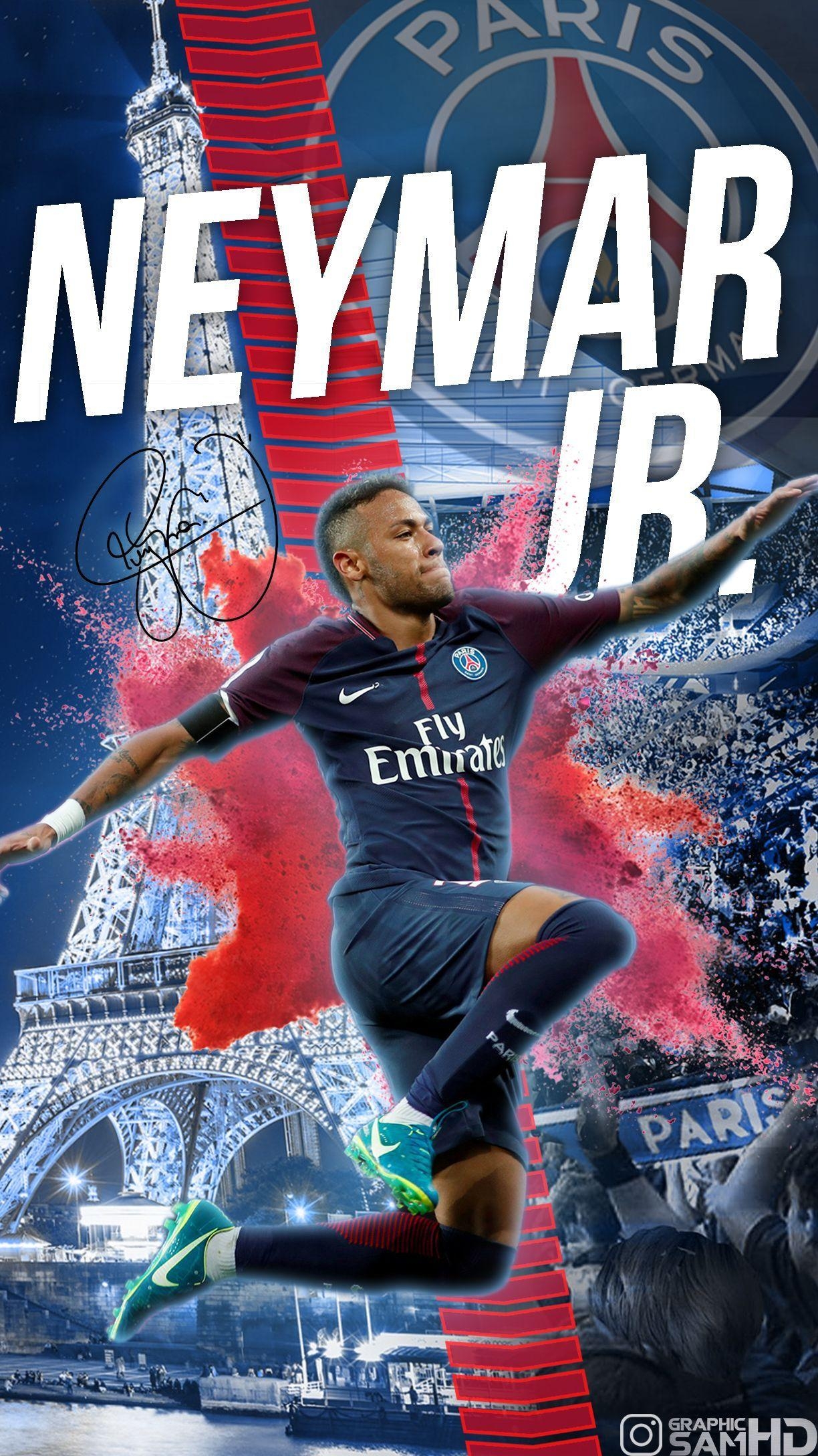 Neymar Jr, PSG, 2017, 2018, Telefonbild, 1230x2180 HD Handy