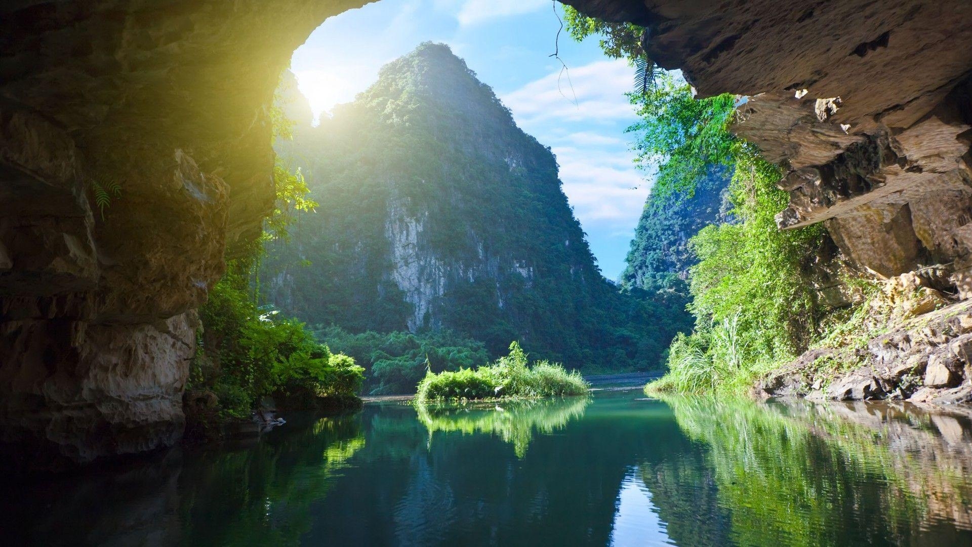 Pongour Wasserfall, Vietnam, Asien, Natur, Frei, 1920x1080 Full HD Desktop