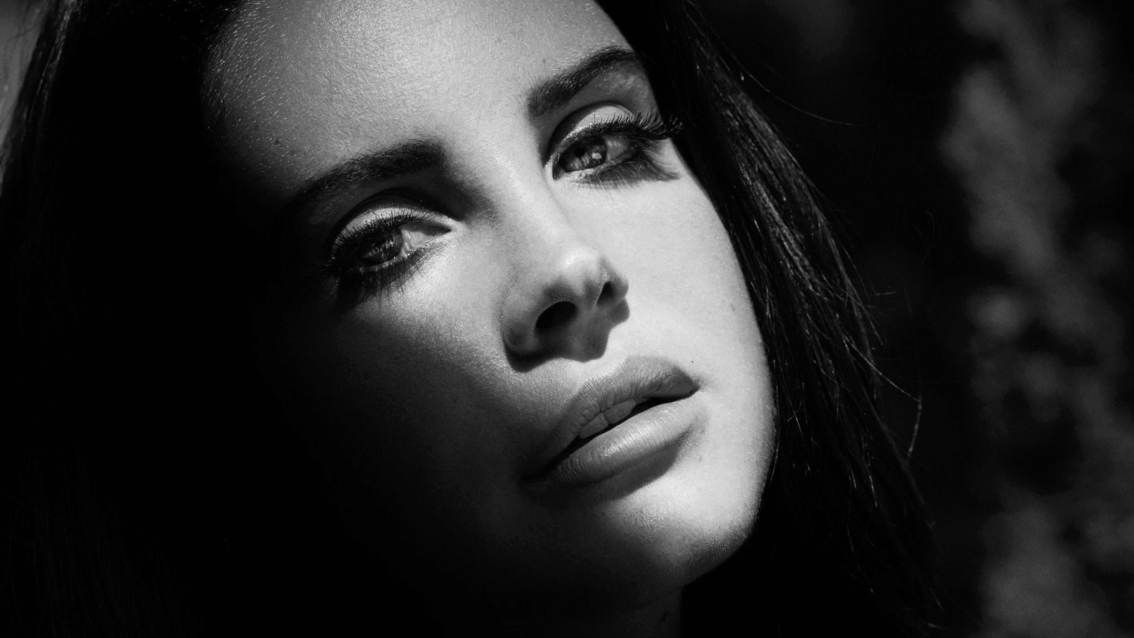 Lana Del Rey, Monochrom, Musik, 4K, Bild, 3840x2160 4K Desktop