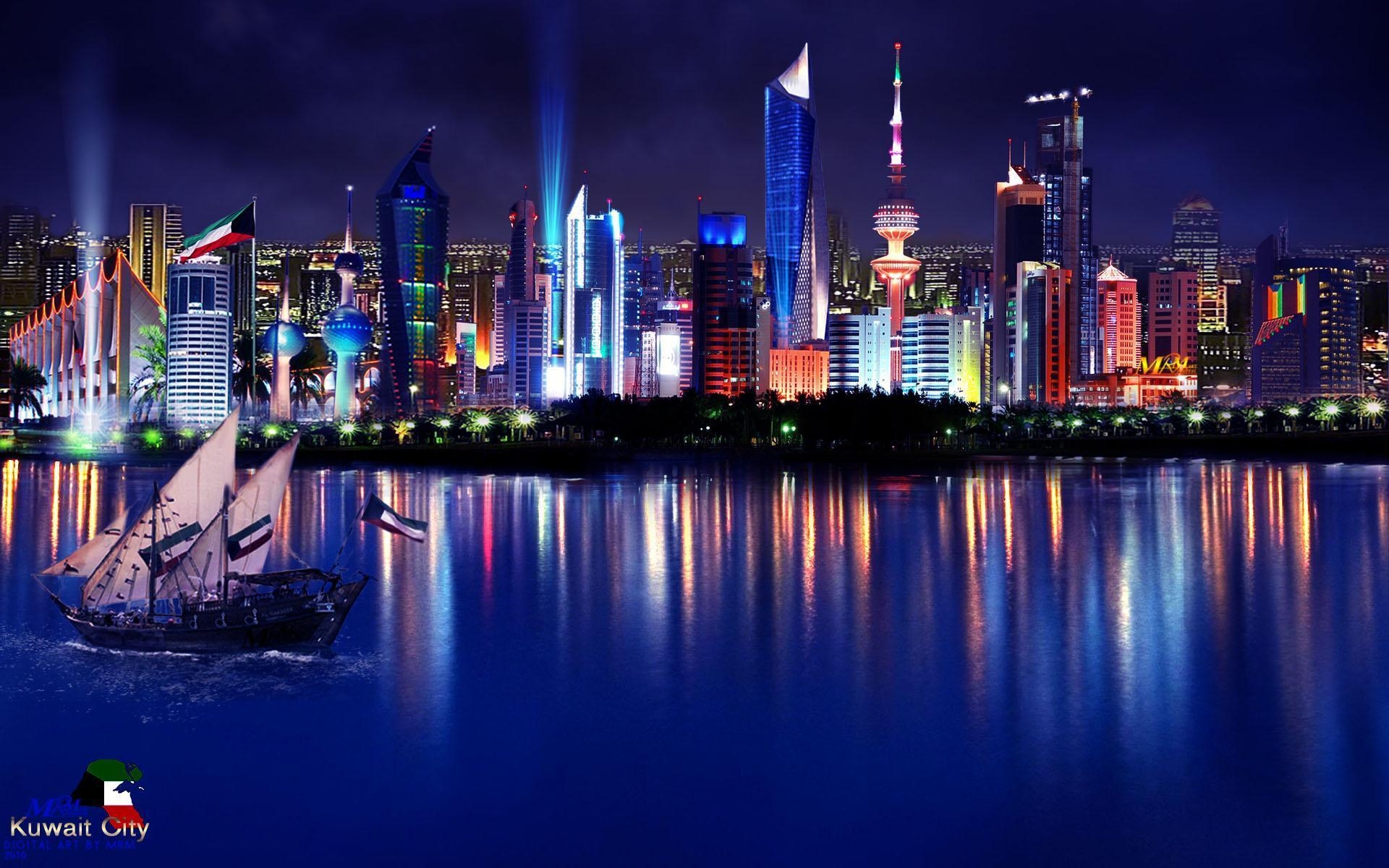 Kuwait Stadt, Nacht, HD, hohe Auflösung, 1920x1200 HD Desktop