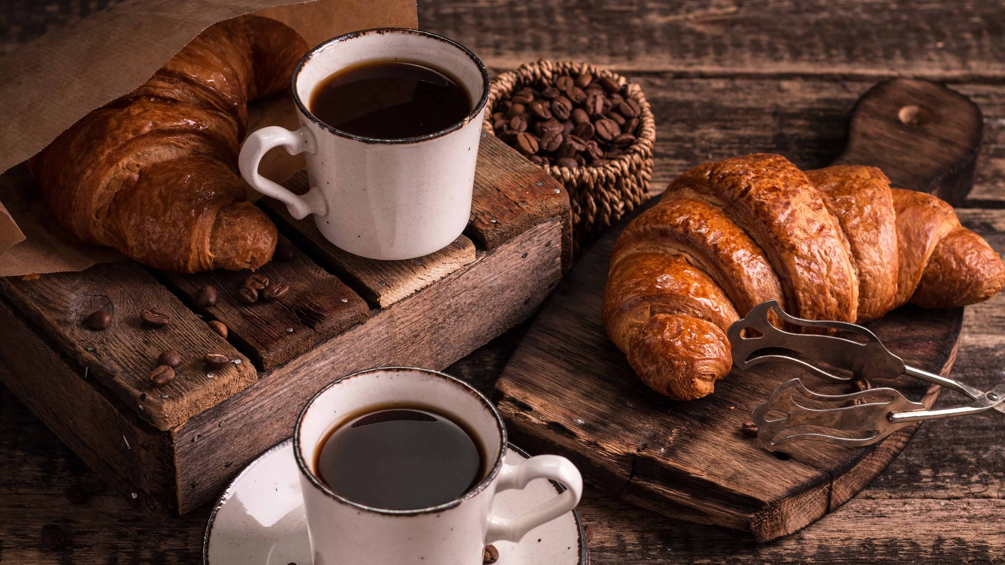 Croissant, Kaffee, UHD 4K, Bild, Genuss, 3840x2160 4K Desktop