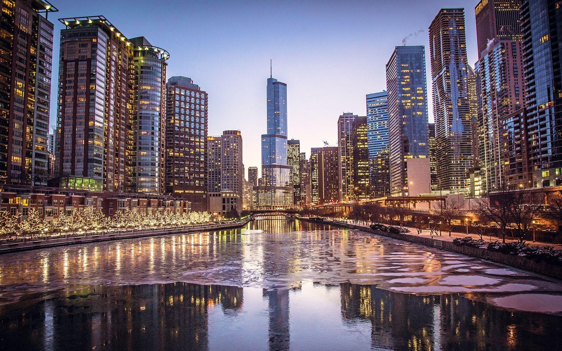 Chicago, Digital Hintergründe, Landschaft, Illinois, USA, 1920x1200 HD Desktop