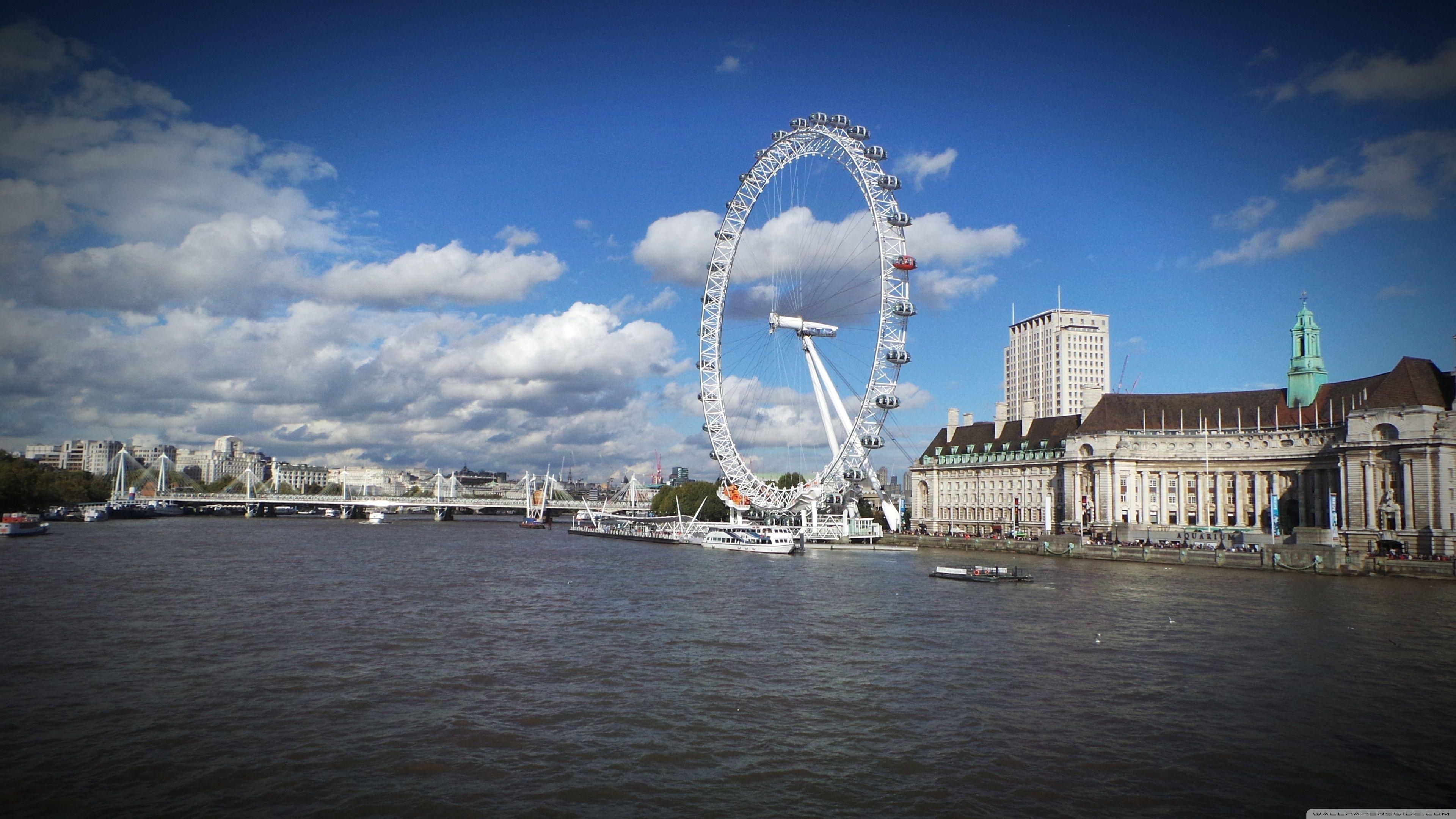 London Eye, 4K, HD, Fernsehen, Sehenswürdigkeit, 3840x2160 4K Desktop