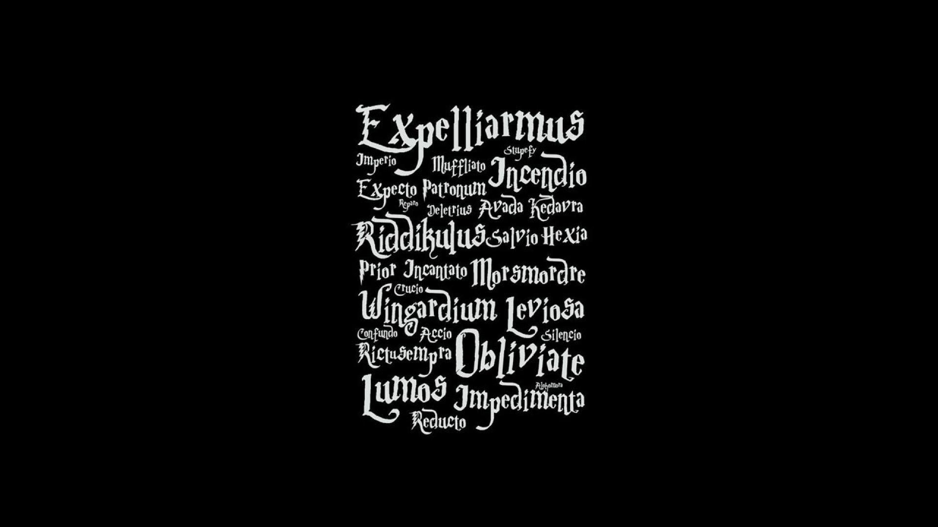 Typografie, Harry Potter, Schwarz, Hintergrund, Magie, 1920x1080 Full HD Desktop