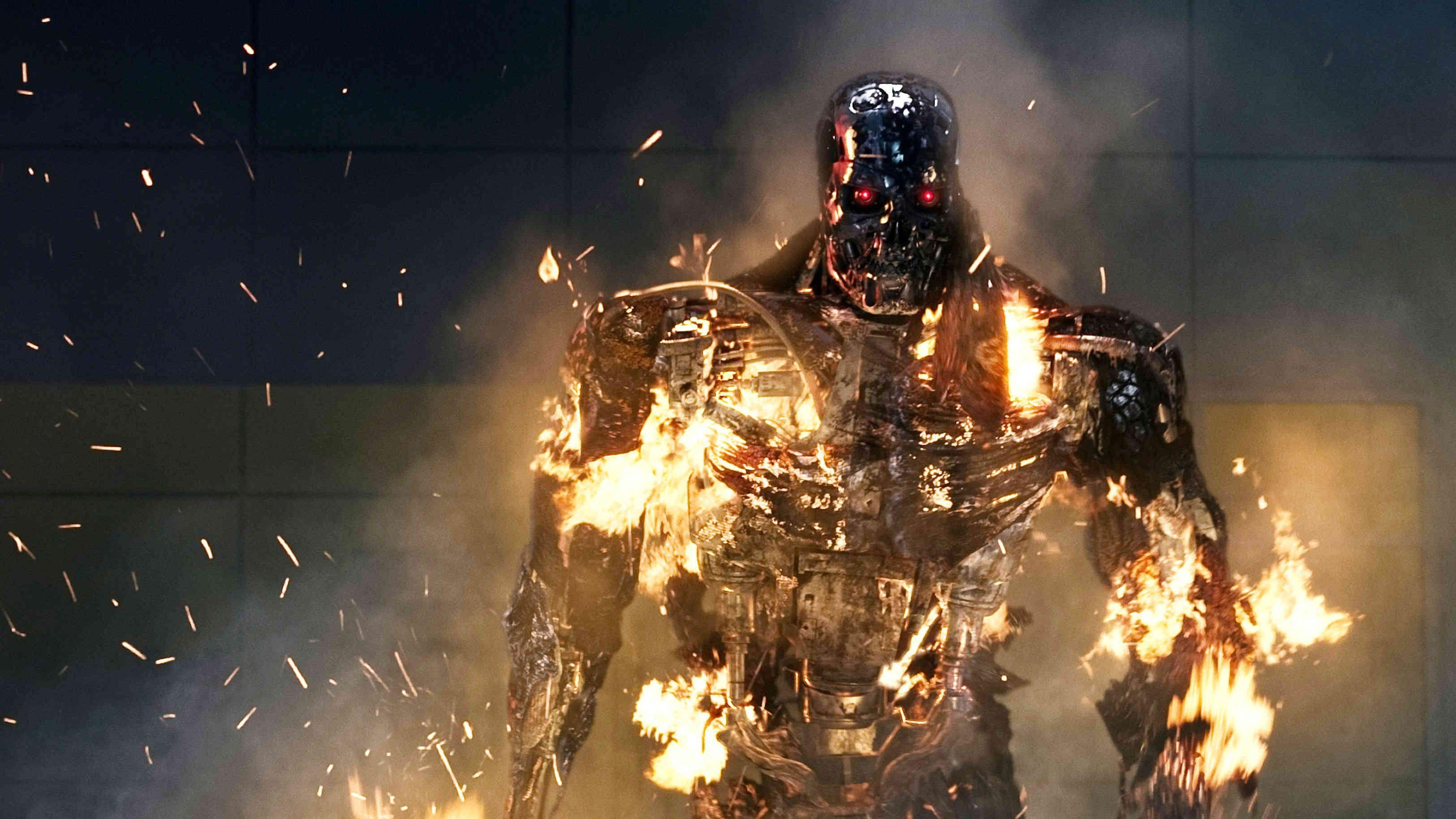 Brennender Terminator, Sci-Fi, Film, Kino, Genisys, 3250x1830 HD Desktop