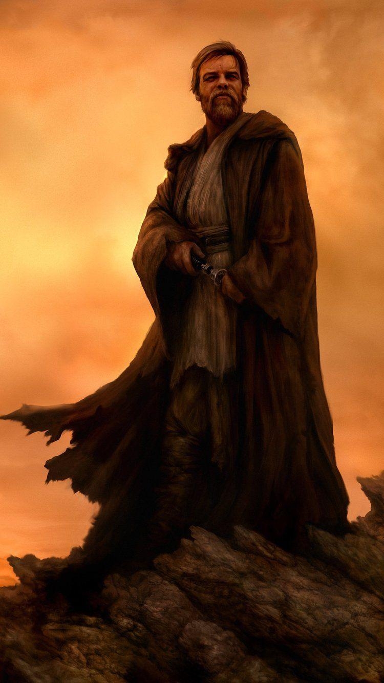 Obi-Wan Kenobi, Star Wars, Artwork, iPhone, 750x1340 HD Handy