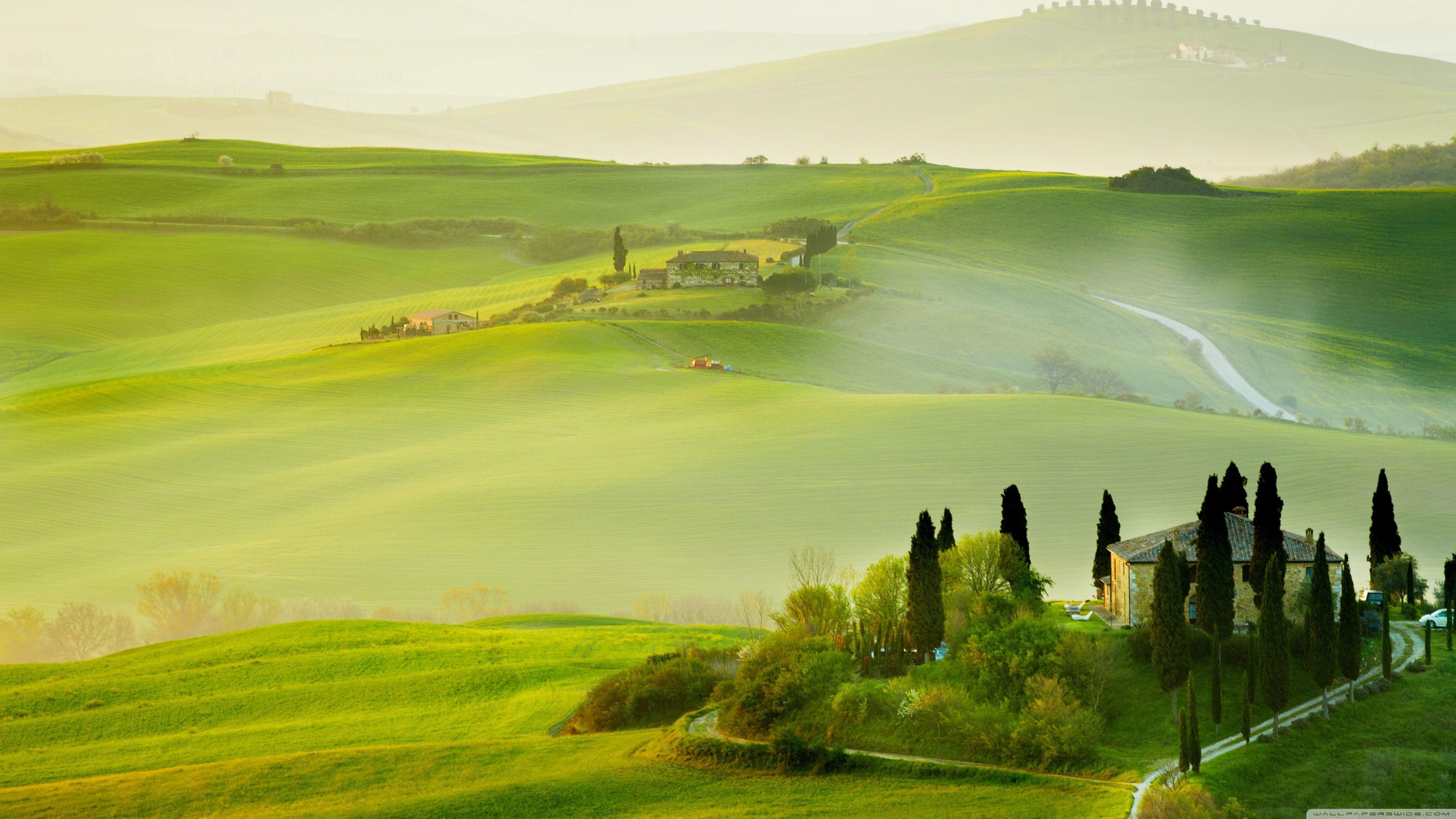 Toskana, Frühling, Landschaft, 4K, Italien, 3840x2160 4K Desktop